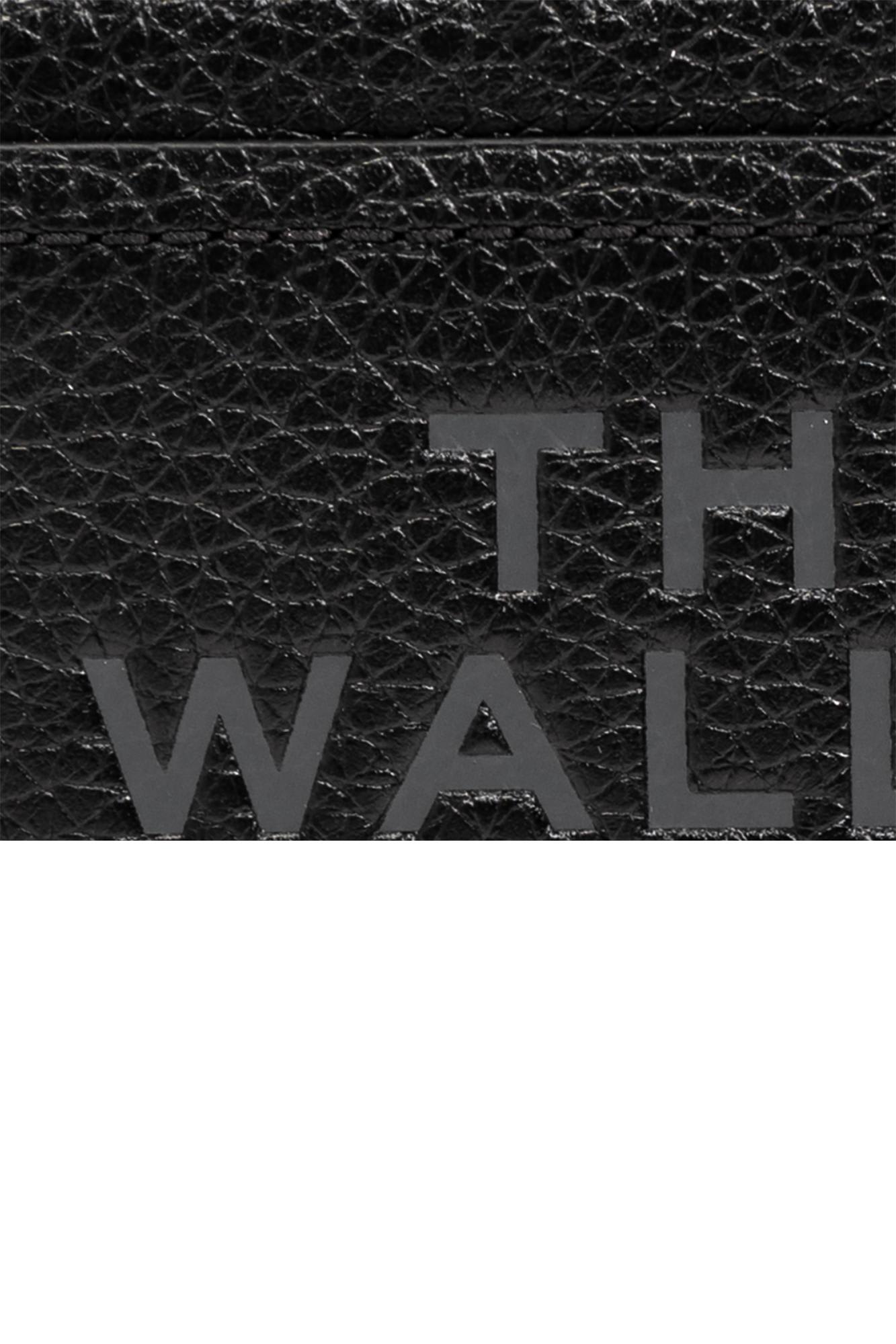 Marc Jacobs Black Wallet With Logo Detail And Snap Hook In Grained Leather Woman In Black