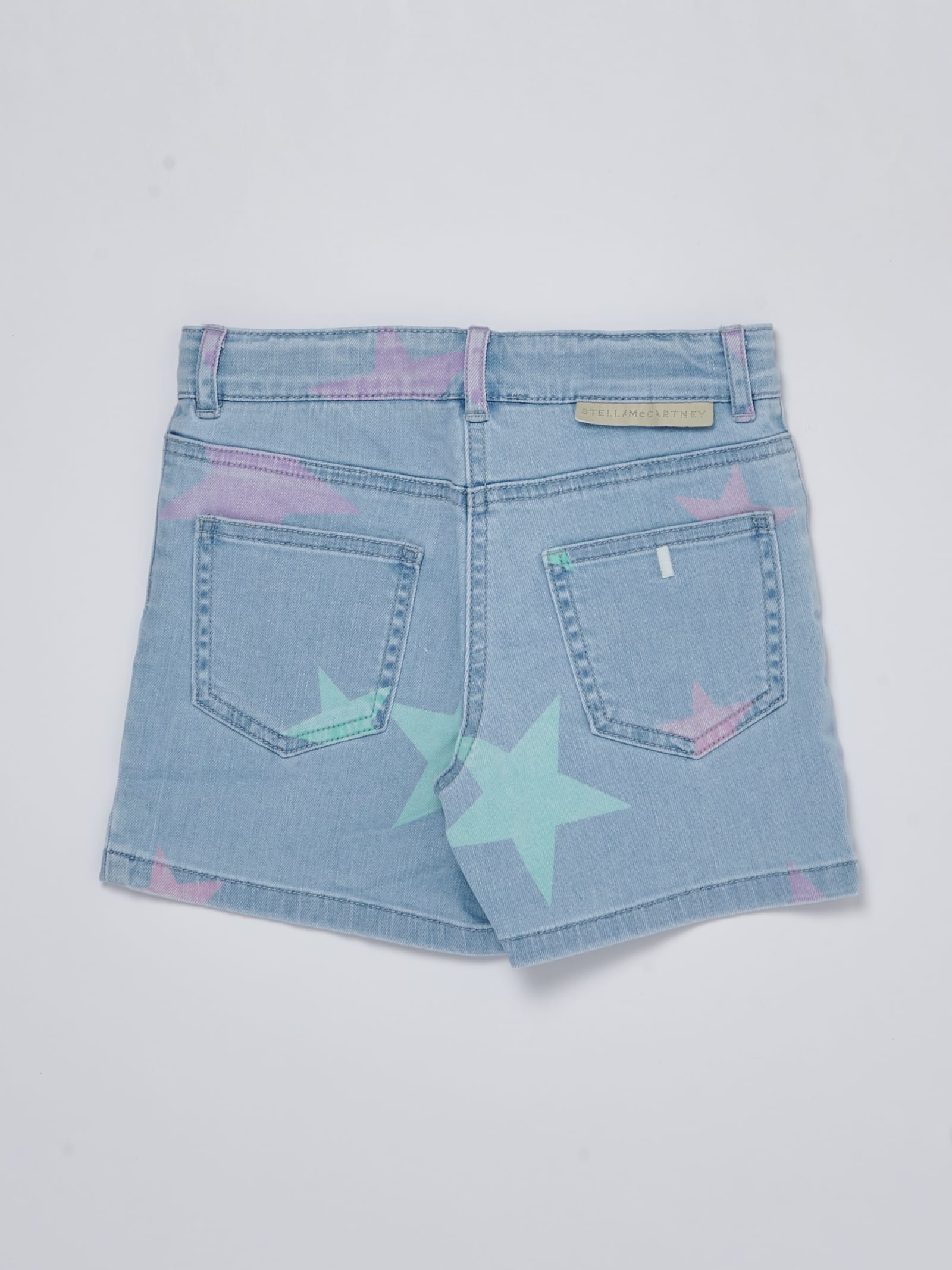 Shop Stella Mccartney Denim Shorts Shorts In Denim Chiaro