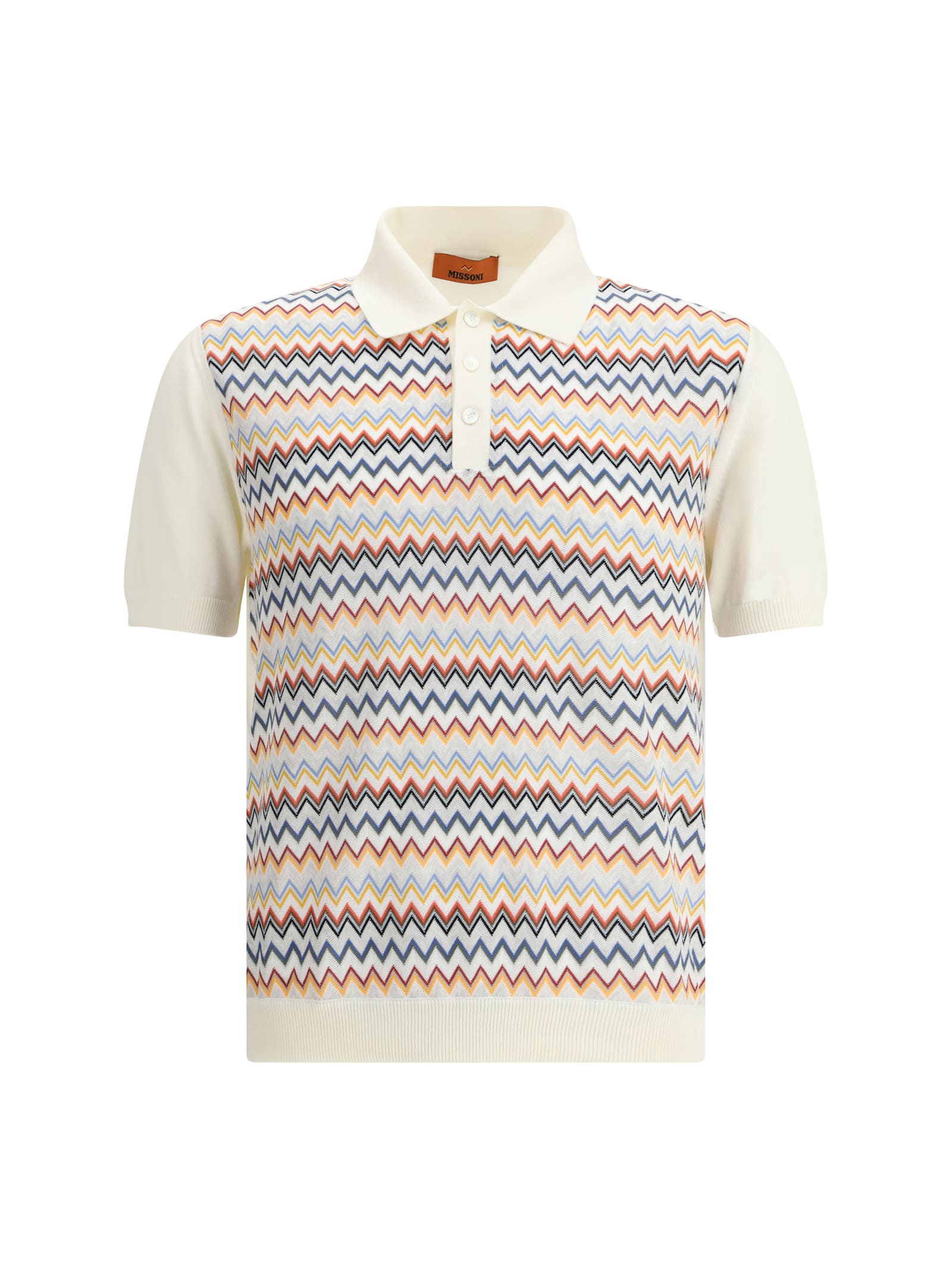 Missoni Zigzag Weave Knit Polo Shirt