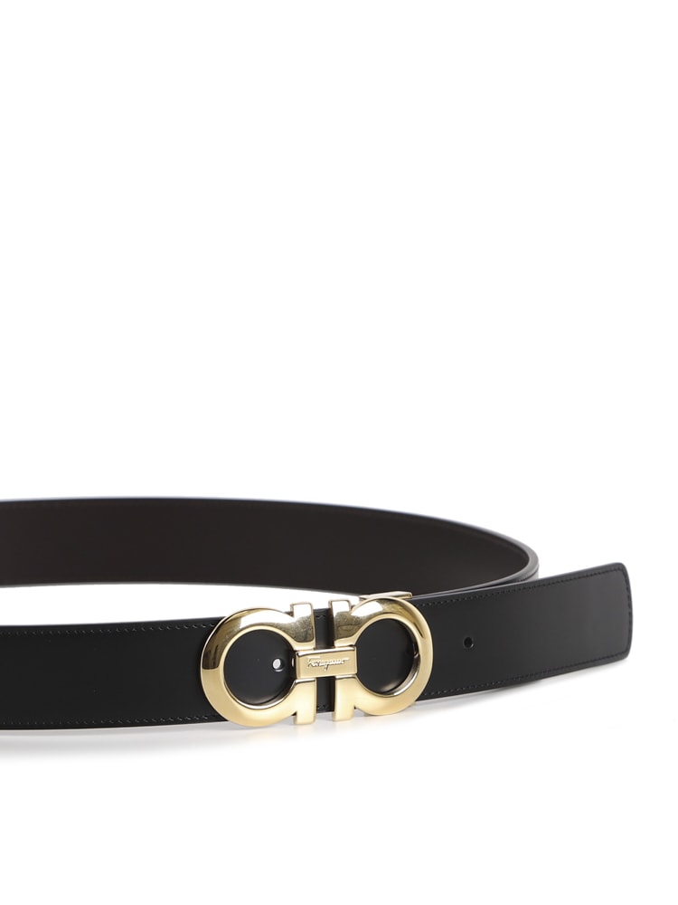 Shop Ferragamo Belt With Logo Buckle In Black