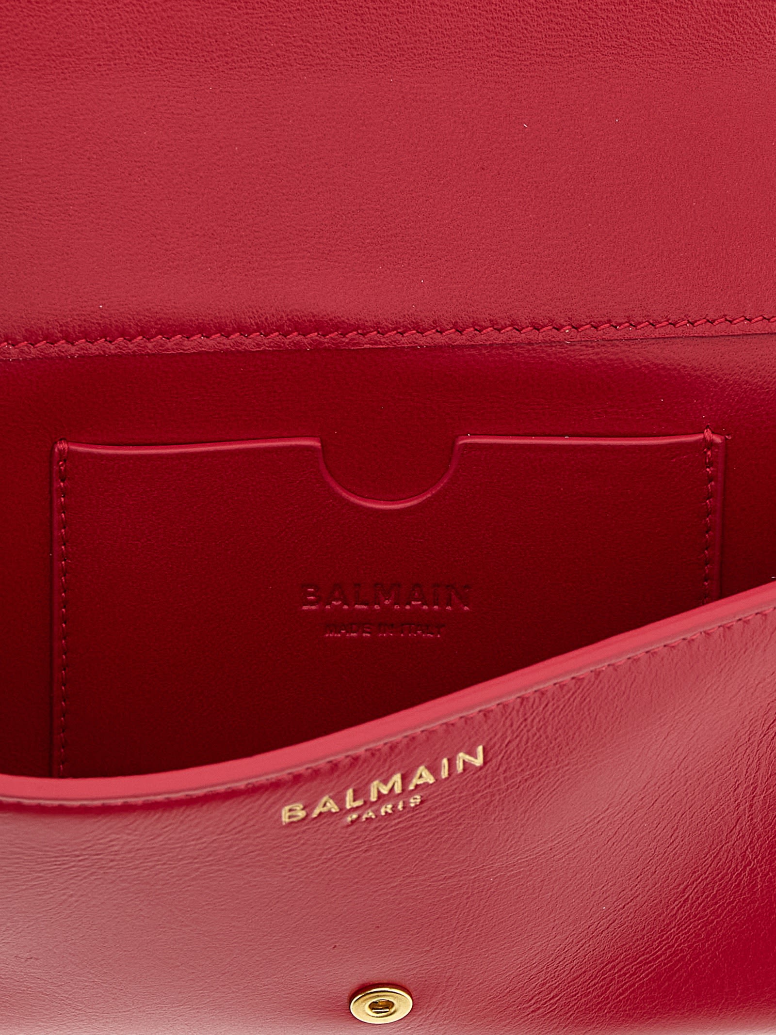 Balmain Shuffle Chain Wallet Buckle Detail In Red