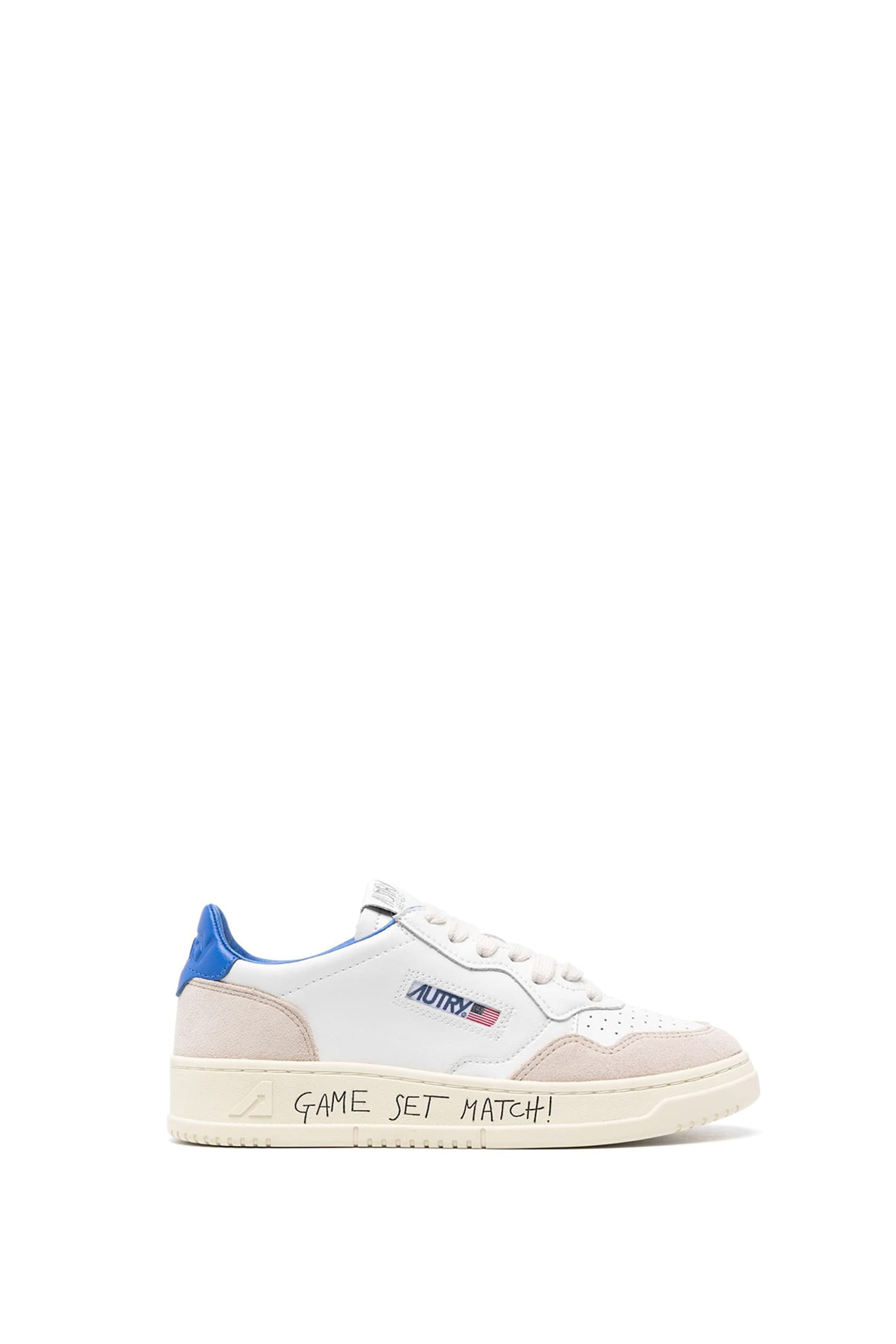 Autry Medalist Low Leather And Suede Sneakers With Lettering In Blue