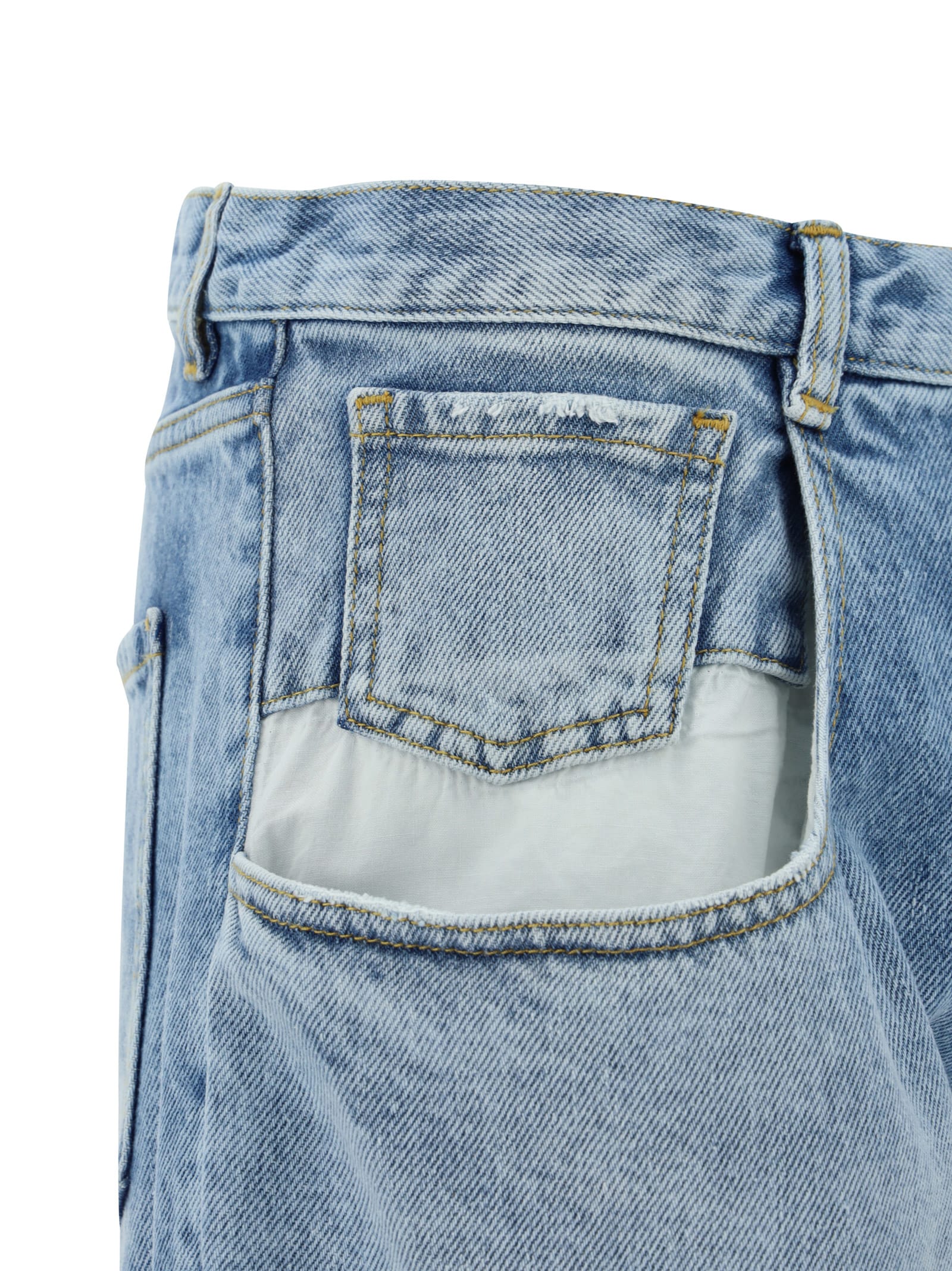 Maison Margiela Blue Jeans With Contrast Pockets In Blue