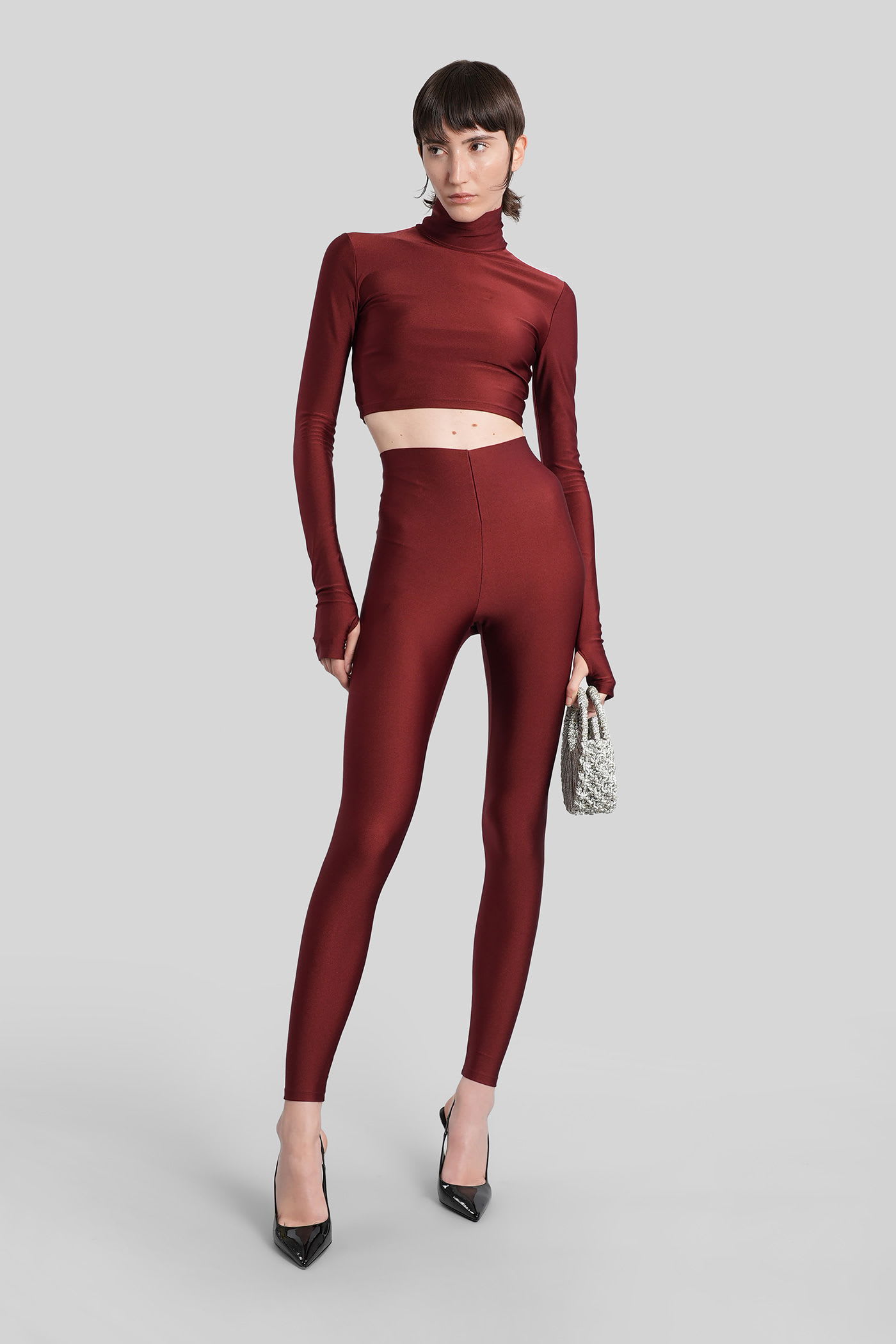 The Andamane Orchid Topwear In Bordeaux Polyamide In Burgundy