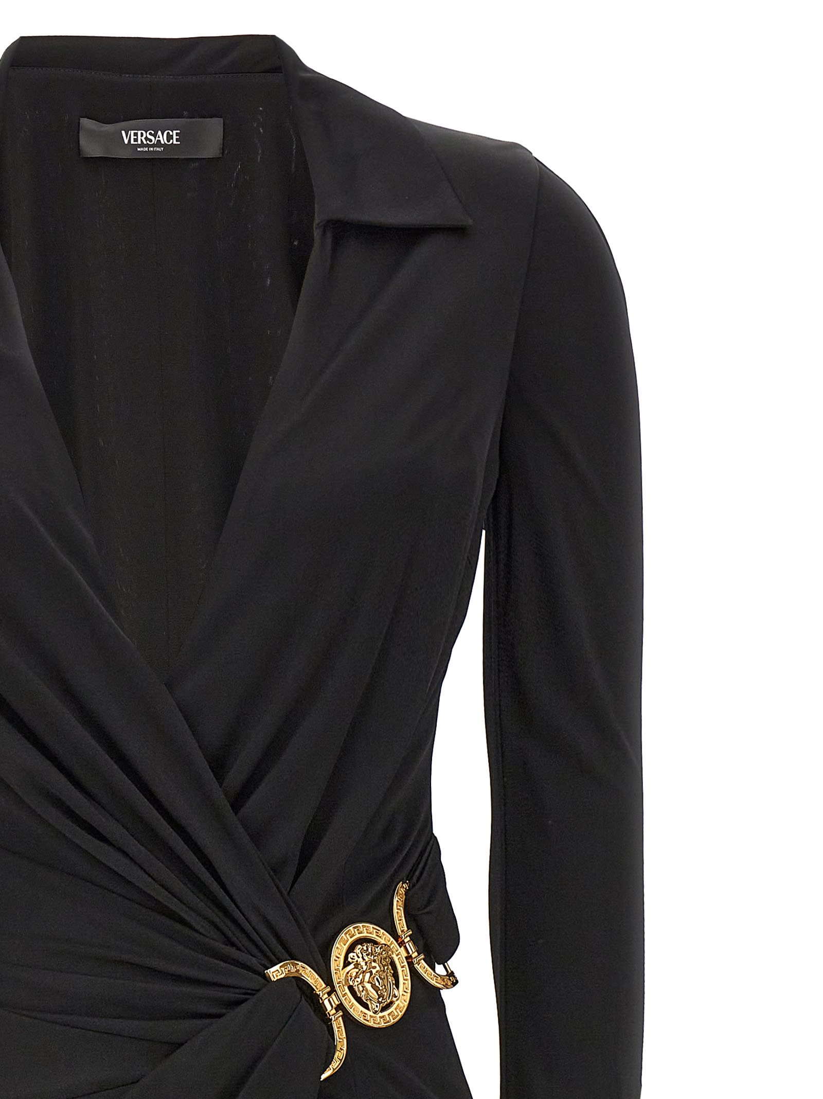 Shop Versace Medusa Dress In Black