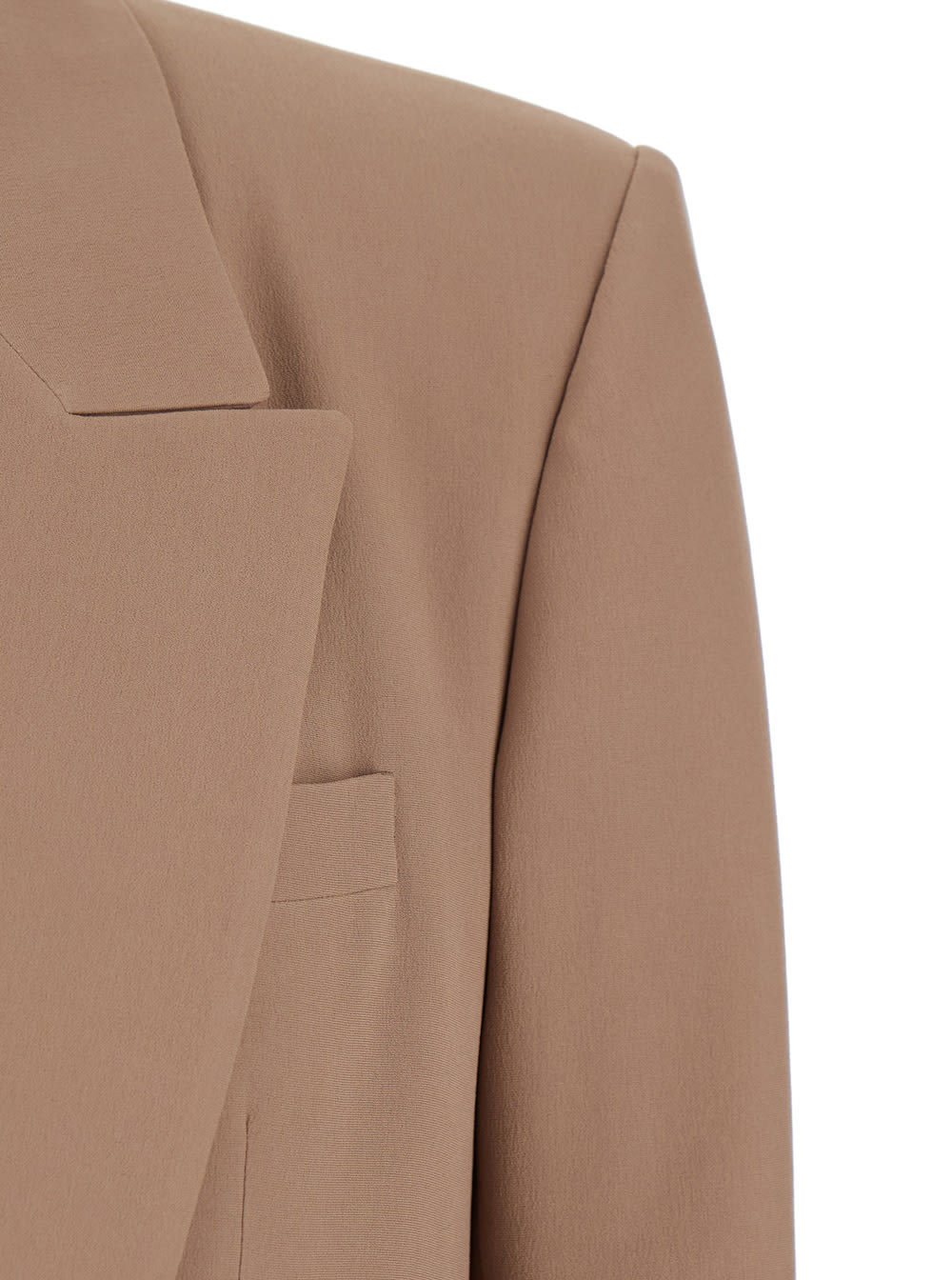 Saint Laurent Beige Silk Crêpe Blazer
