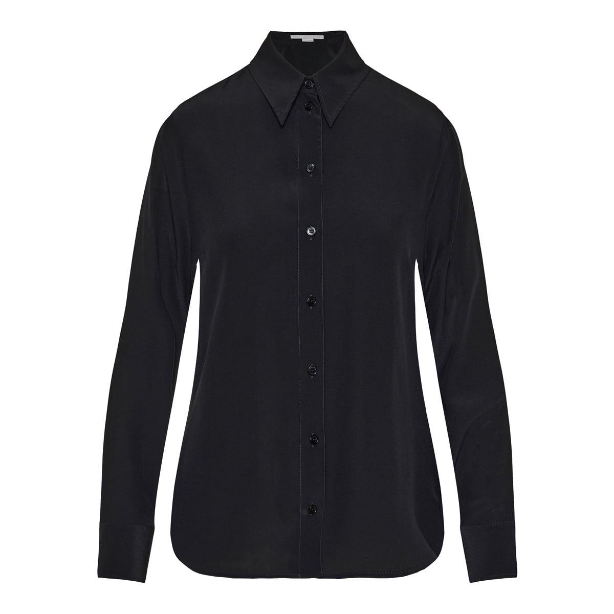 Shop Stella Mccartney Long-sleeved Button-up Shirt In Black
