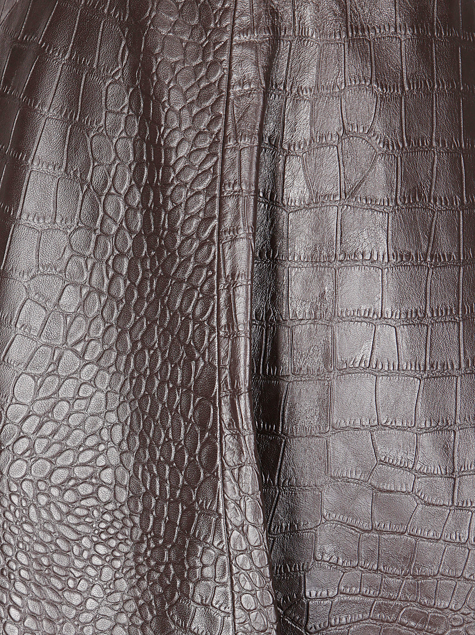 Rohe Crocodile A-line Skirt In Brown