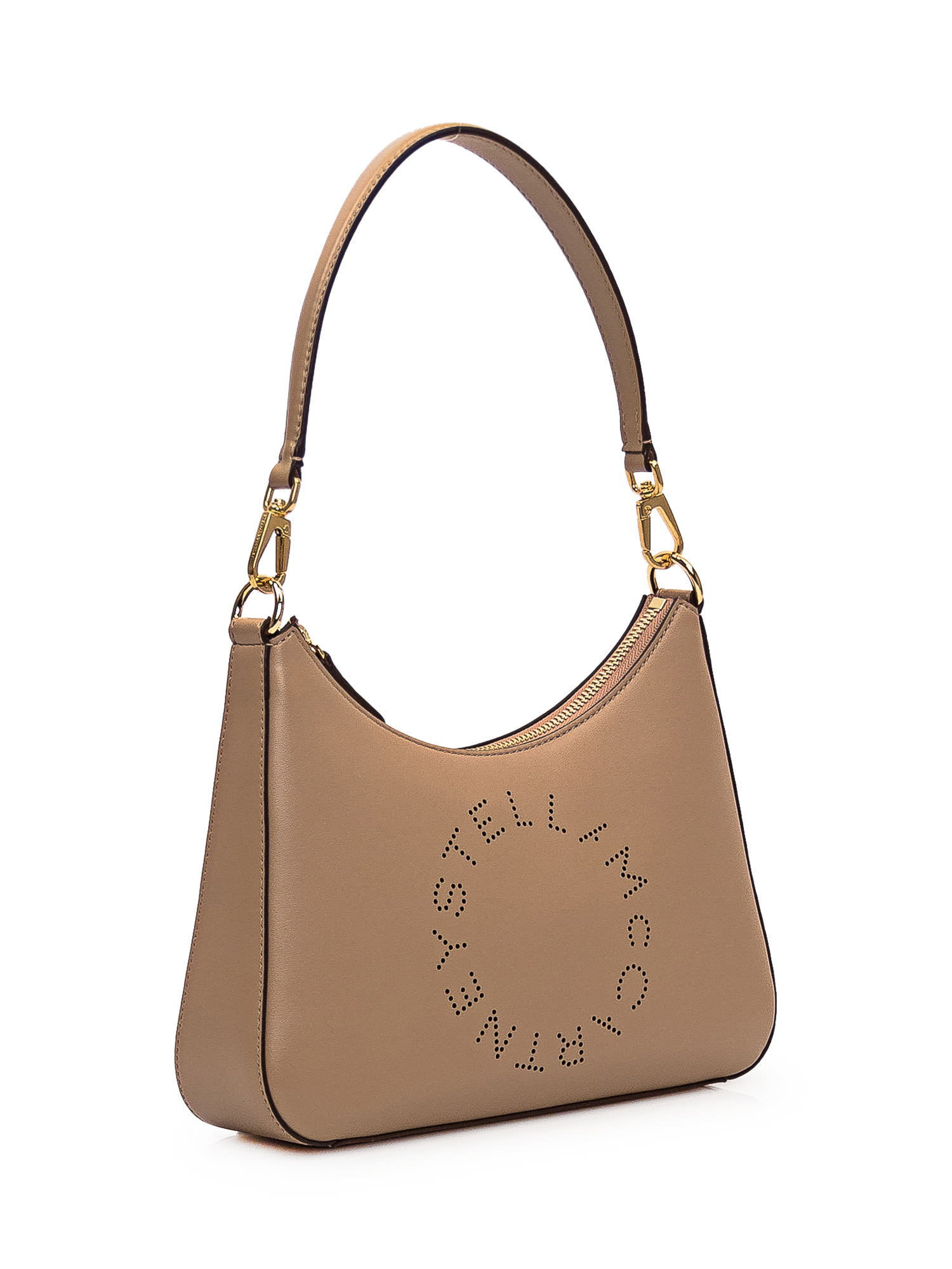 Shop Stella Mccartney Shoulder Bag With Logo In Sand