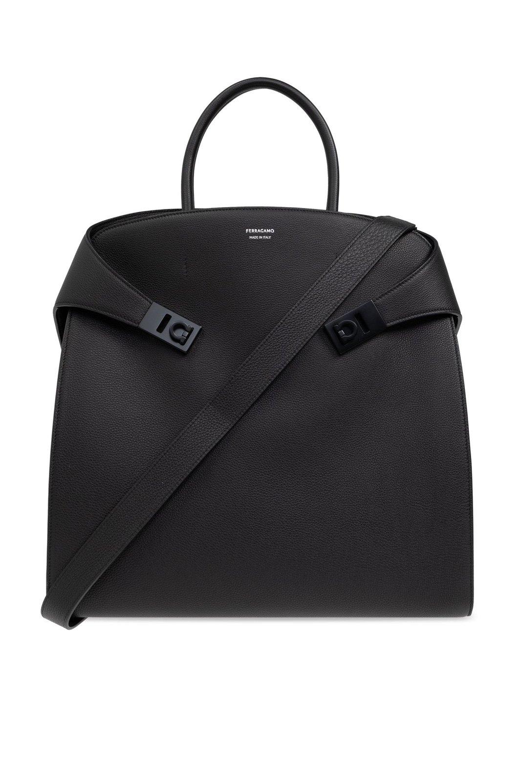 Shop Ferragamo Hug Tote Bag In Black