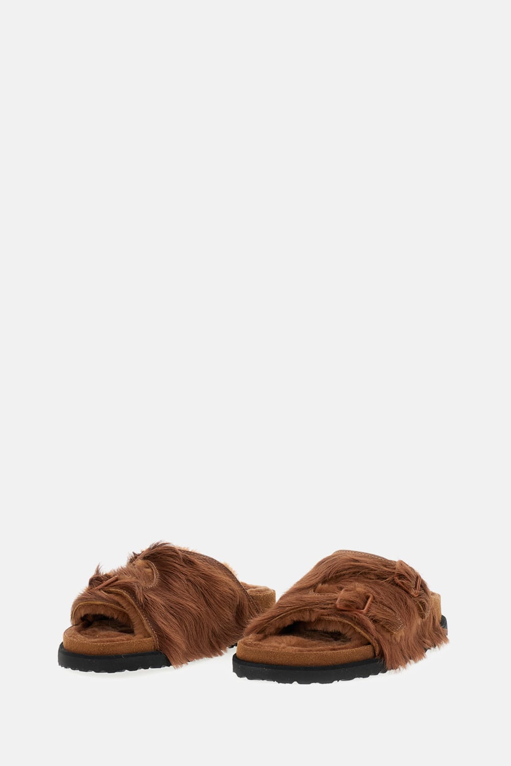 Birkenstock Shearling Sandals In Brown