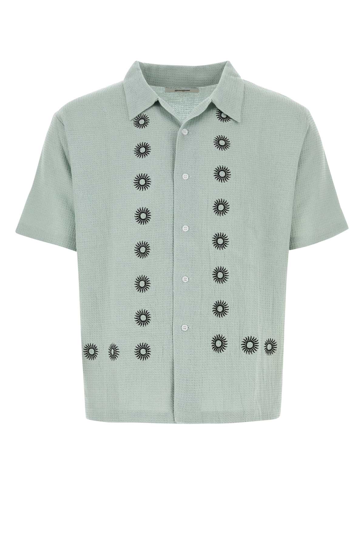 Shop Gimaguas Sage Green Cotton Sunny Shirt In Greyblack