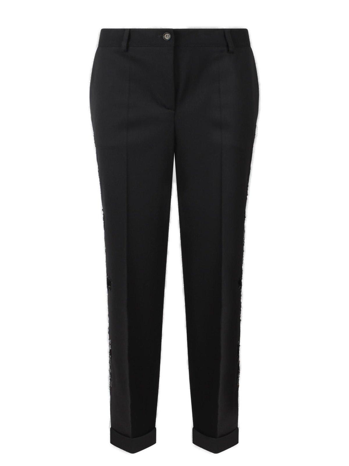 Parosh Sequin Embellished Cropped Tailored Trousers