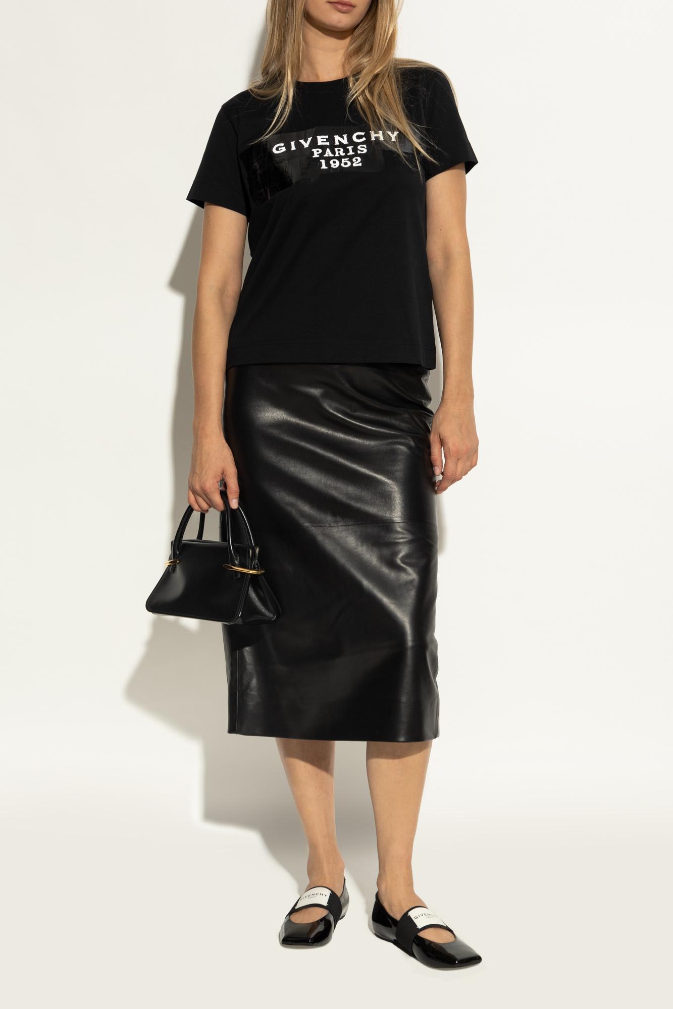 Givenchy Women Patent Leather Ballerinas With Maxi Logo Label In Black