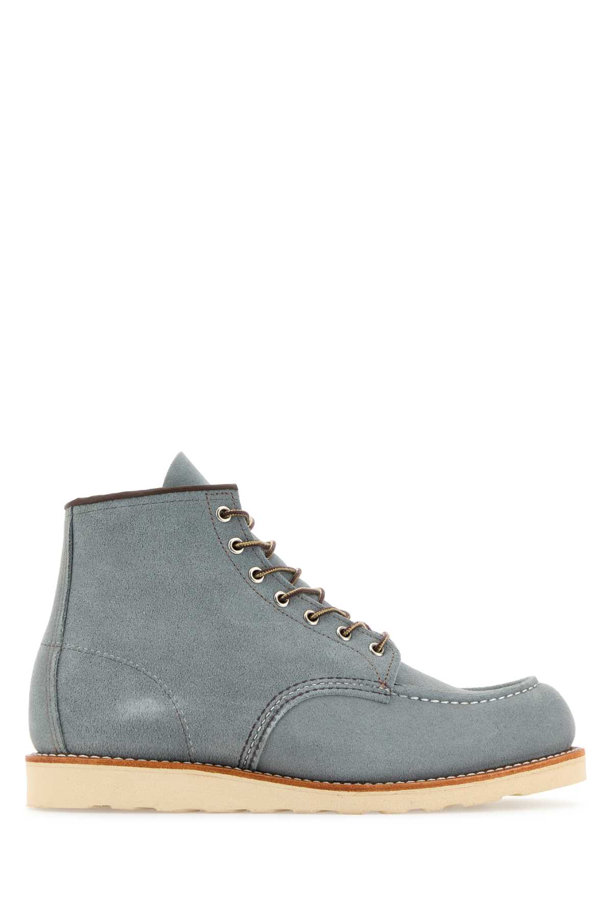 Light Blue Suede Ankle Boots