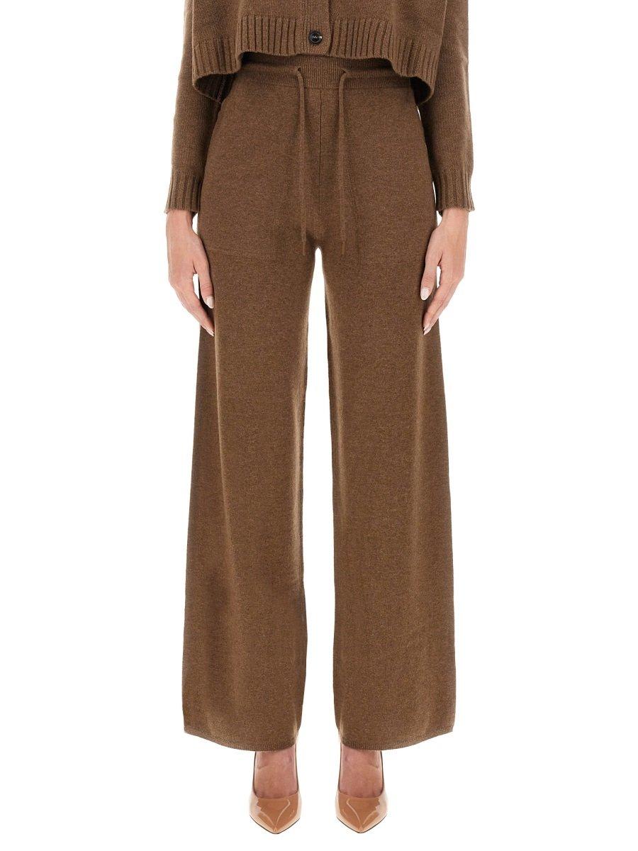 Shop Max Mara Parole Drawstring Trousers In Brown