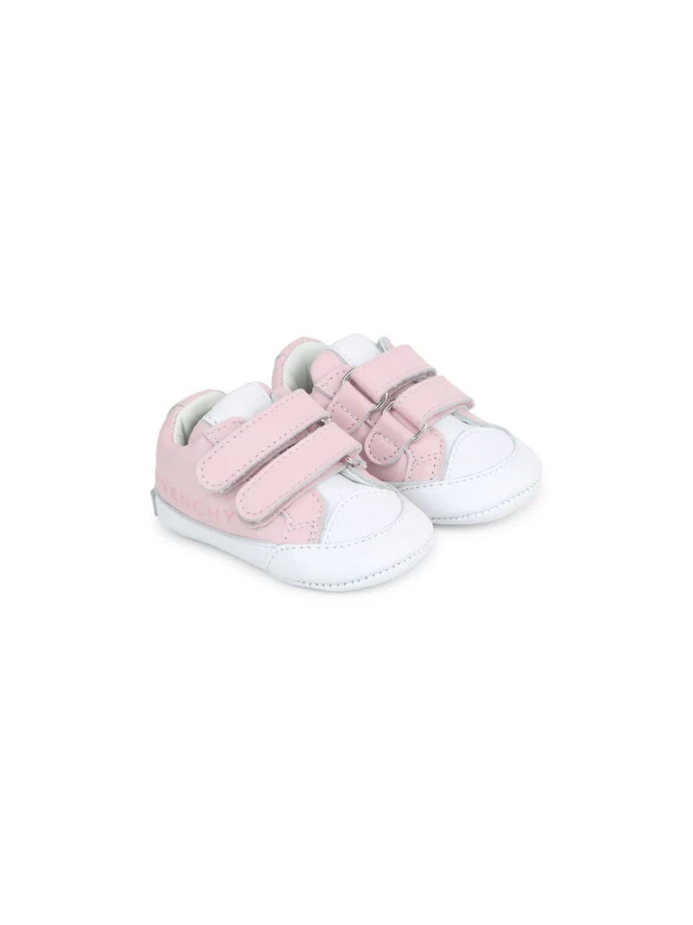 Shop Givenchy Pink And White Sneakers With Logo
