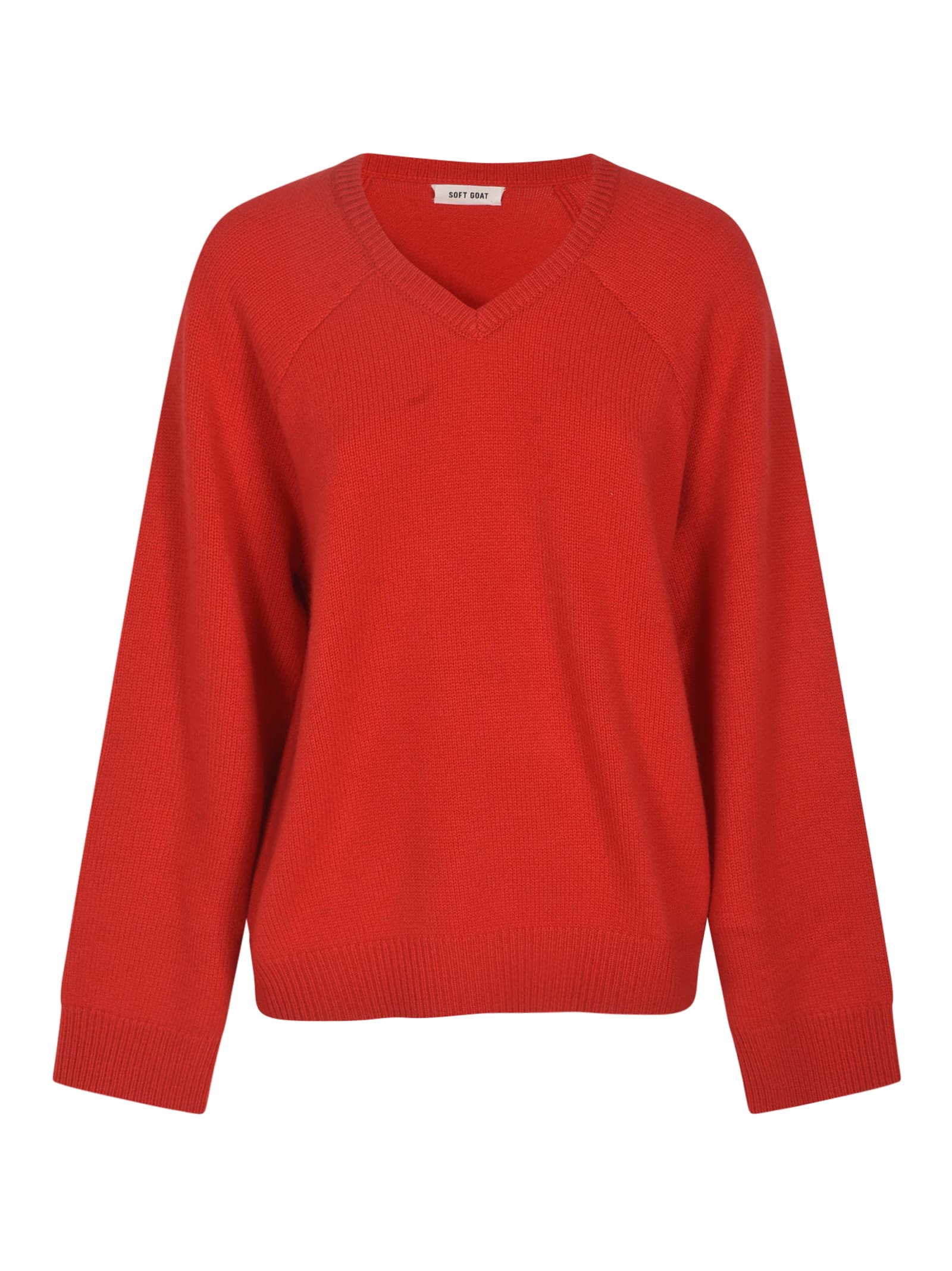 V-neck Rib Trim Plain Sweater