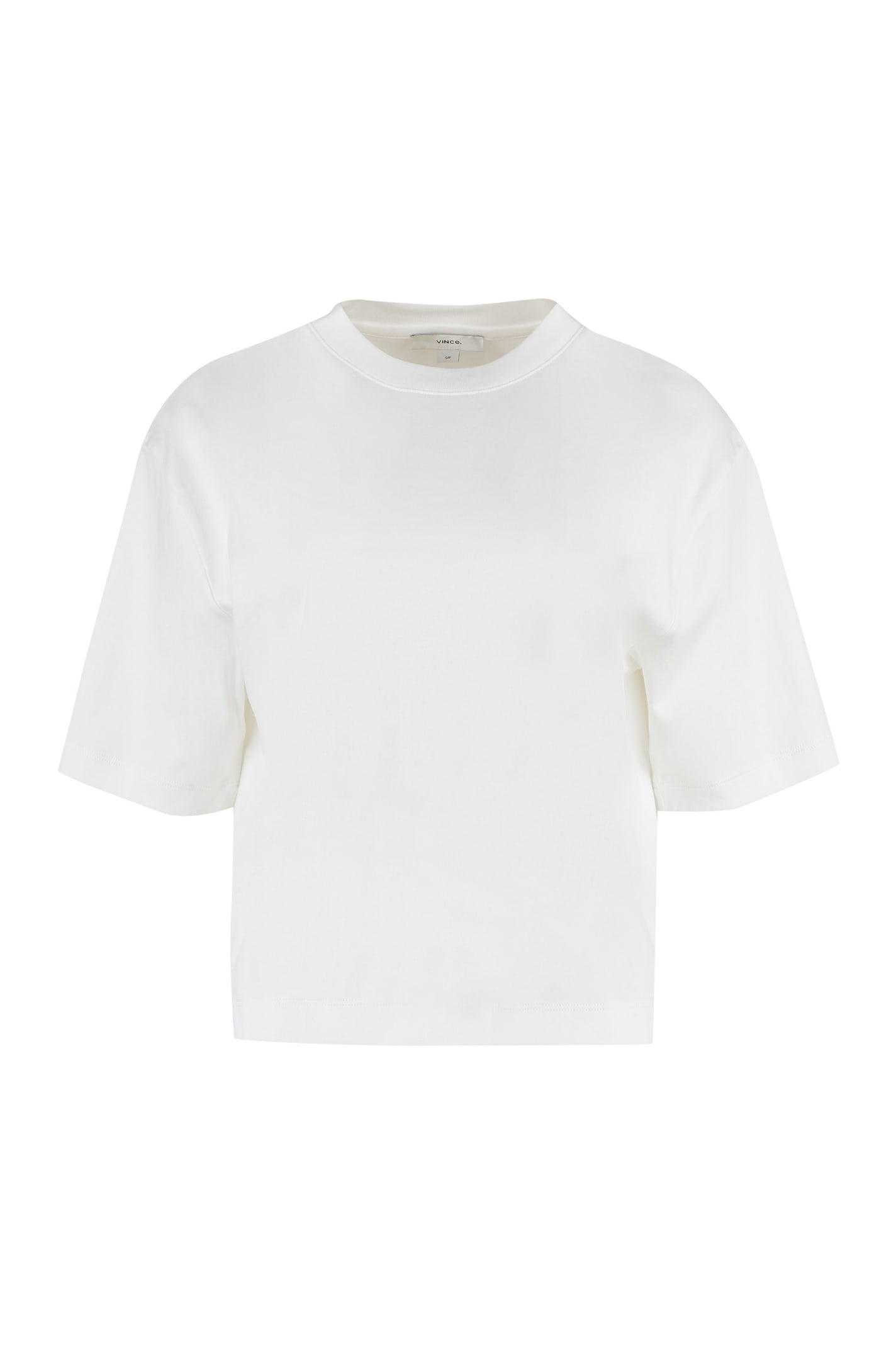 Shop Vince Cotton Crew-neck T-shirt In Owt White
