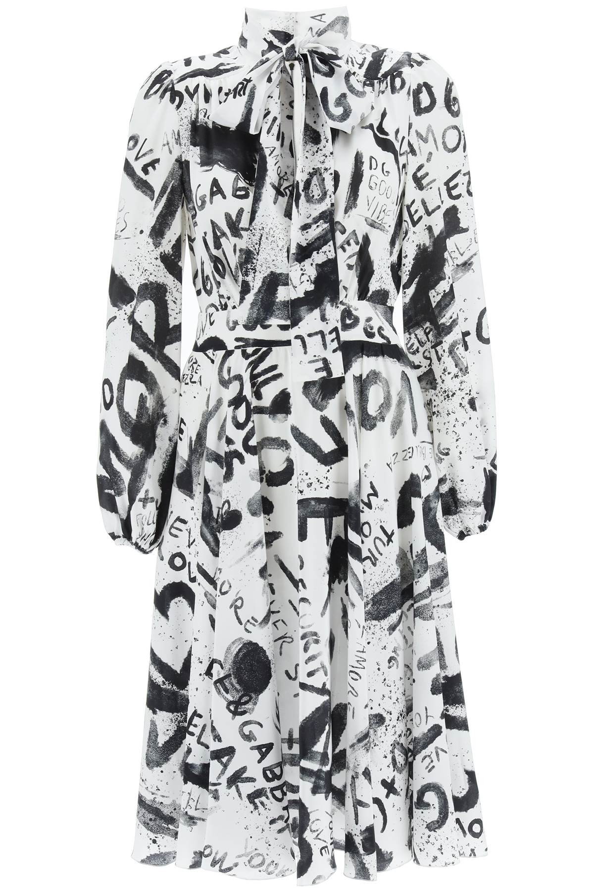 Dolce & Gabbana Dg Graffiti Print Midi Dress
