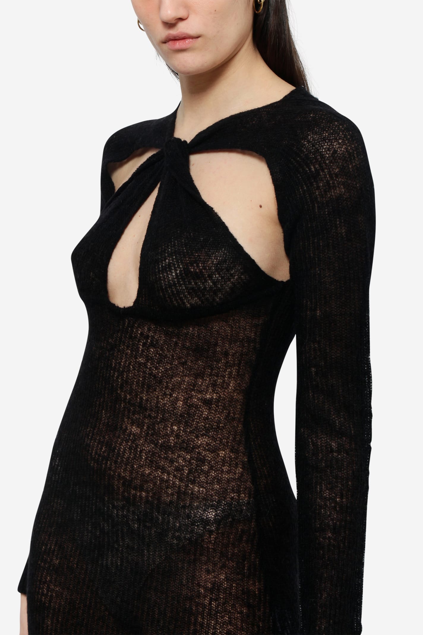 Shop Coperni Twisted Cut Out Dress In Black