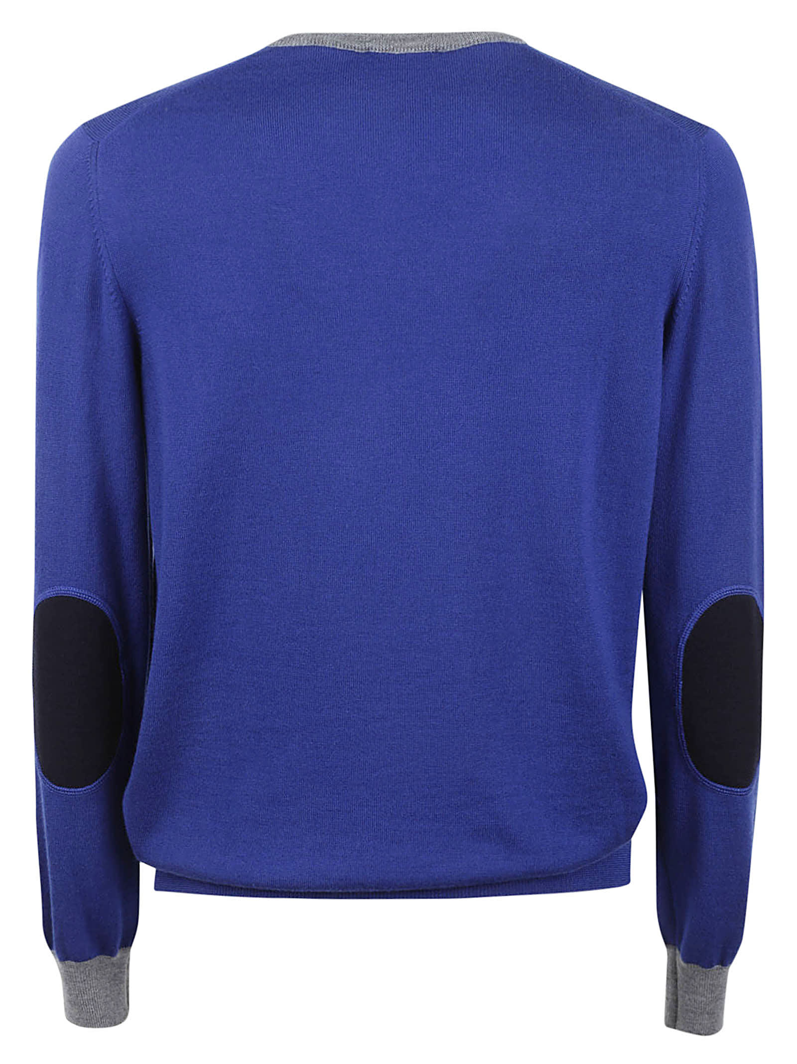 Shop Fay Padded Shoulder Rib Trim Sweater In Royal Blue