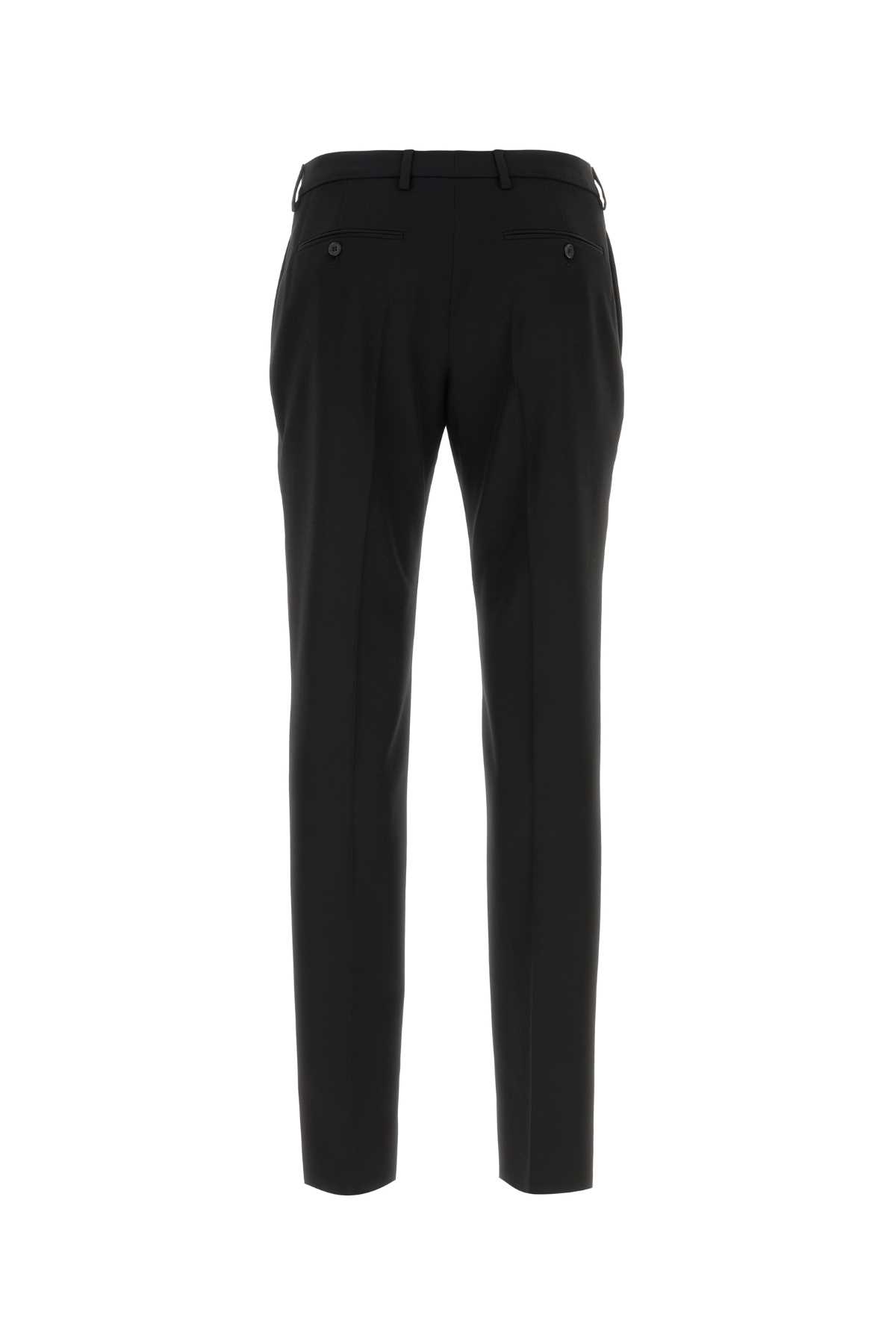 Saint Laurent Black Wool Pant In Nero