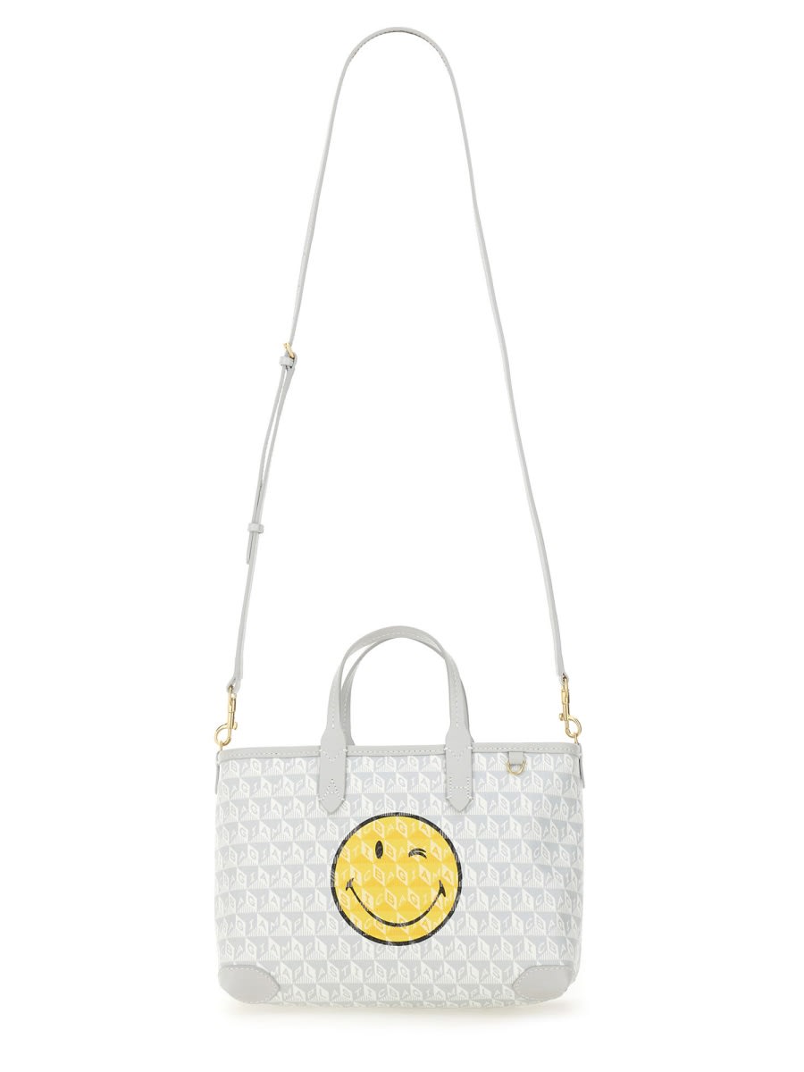 Shop Anya Hindmarch I Am A Plastic Bag Wink Tote Bag Xs In Multicolour