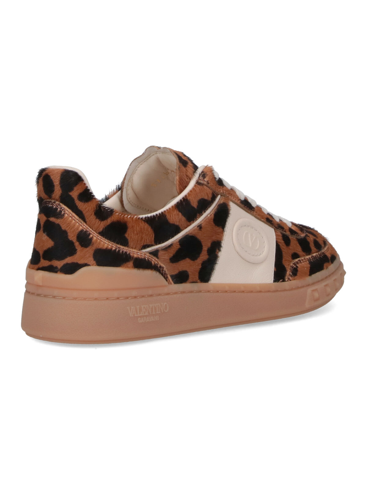 Valentino Upvillage Leopard Calf Hair Sneakers In Brown