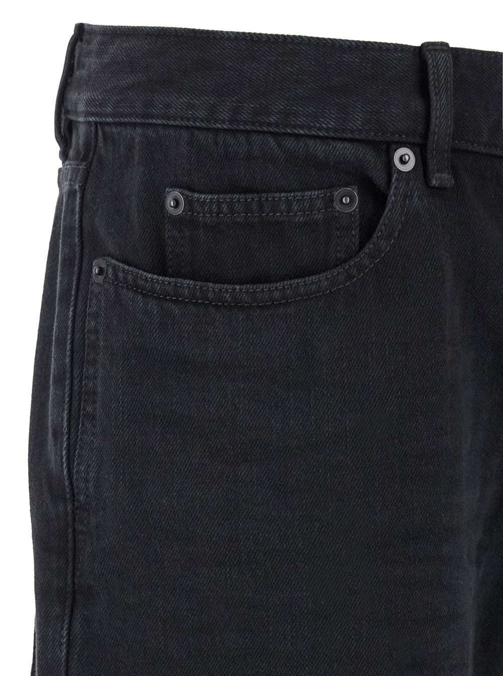 Shop Saint Laurent Black Slim Jeans With Logo Patch In Denim Man