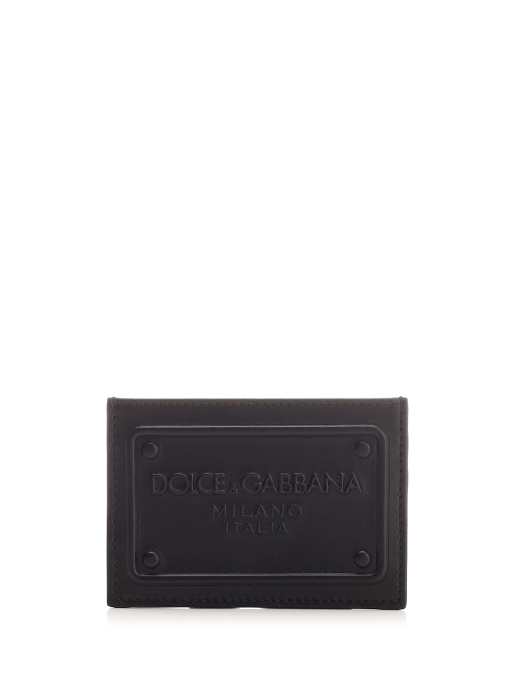 Dolce & Gabbana Card Holder With Embossed Logo In Black