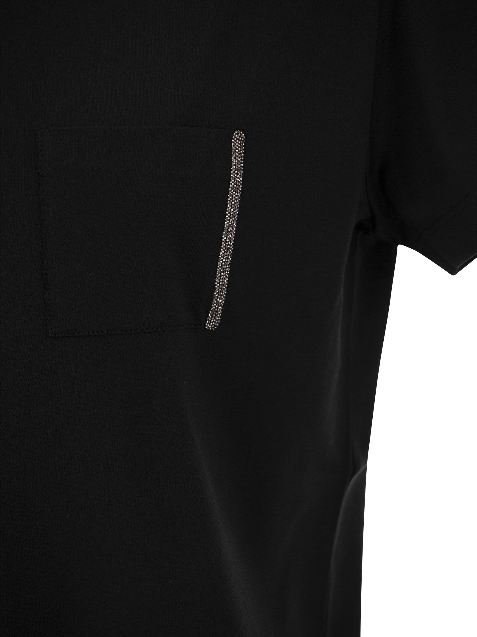 Shop Fabiana Filippi Organic Cotton Jersey T-shirt In Black