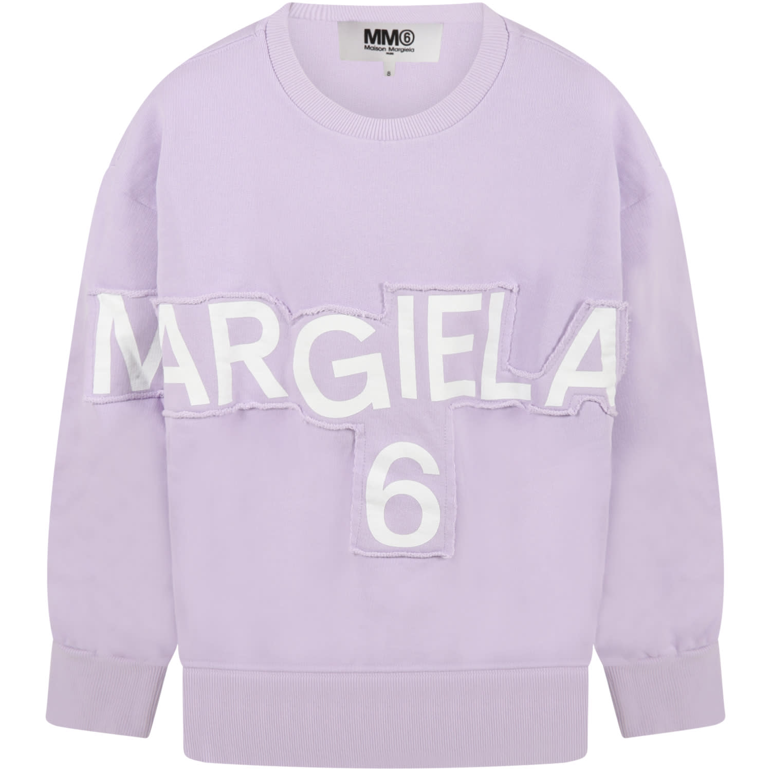 MM6 Maison Margiela Lilac Sweatshirt For Girl With Logo