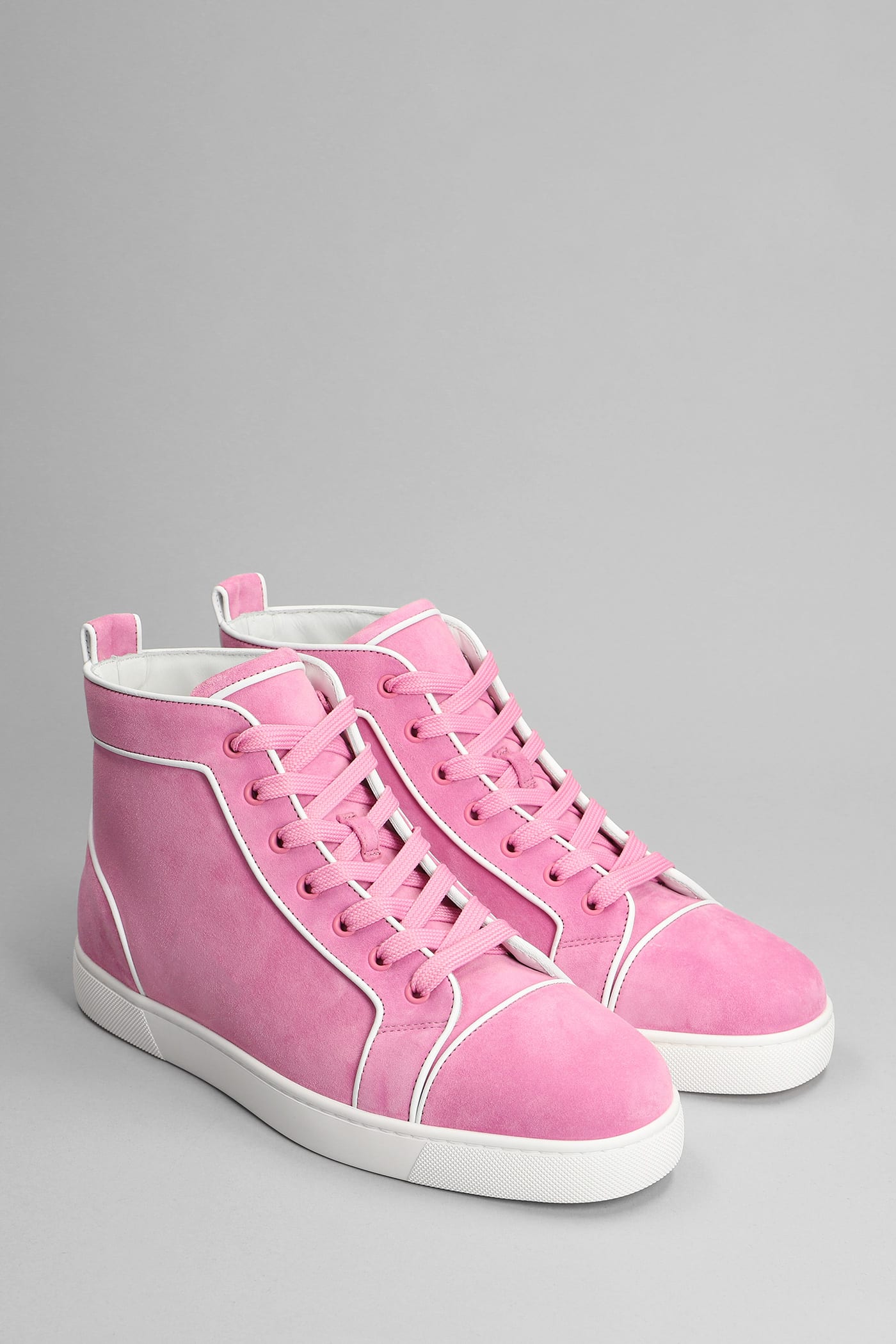 Shop Christian Louboutin Varsilouis Flat Sneakers In Rose-pink Suede