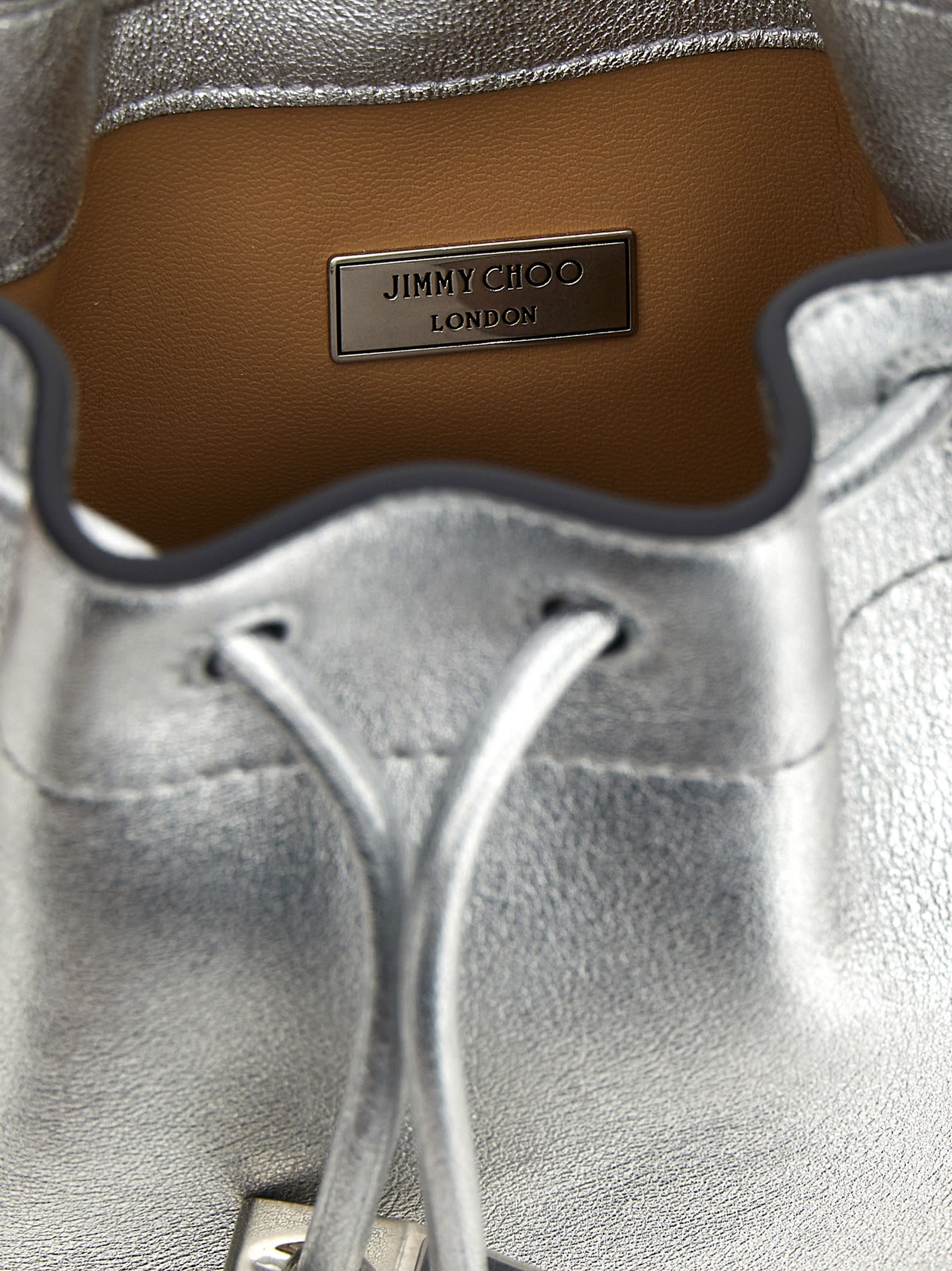 Shop Jimmy Choo Bon Bon Bucket Bag In Silver