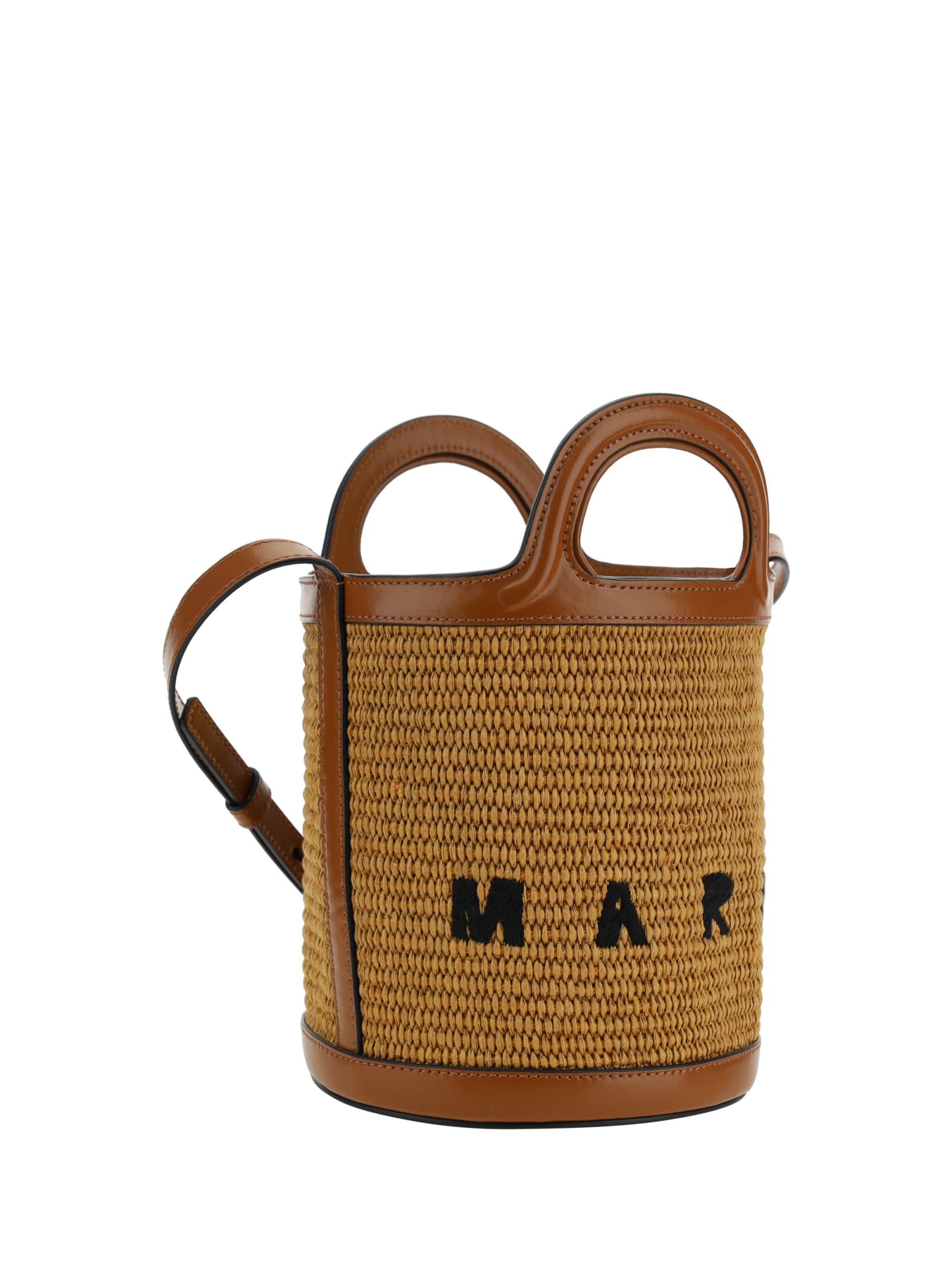 Shop Marni Tropicalia Bucket Bag In Raw Sienna