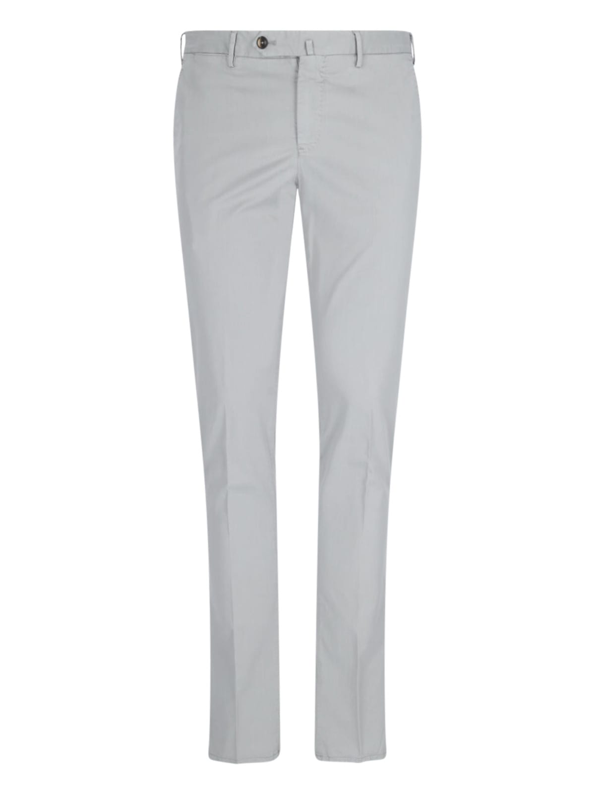 Pt Torino Superslim Grey Chinos With Straight Leg In Gray
