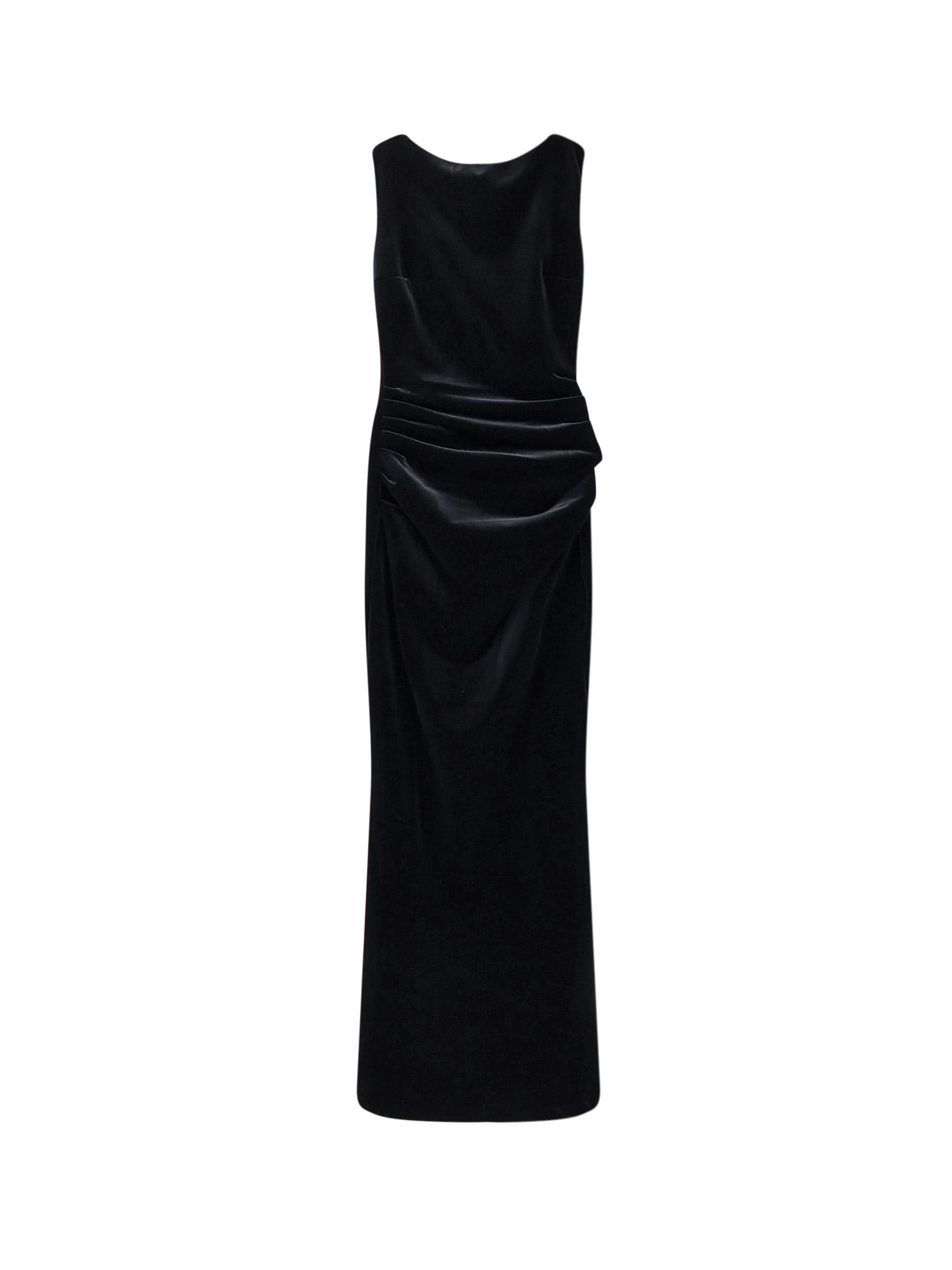 La Petit Robe Di Chiara Boni Nima Velvet Long Dress In Black