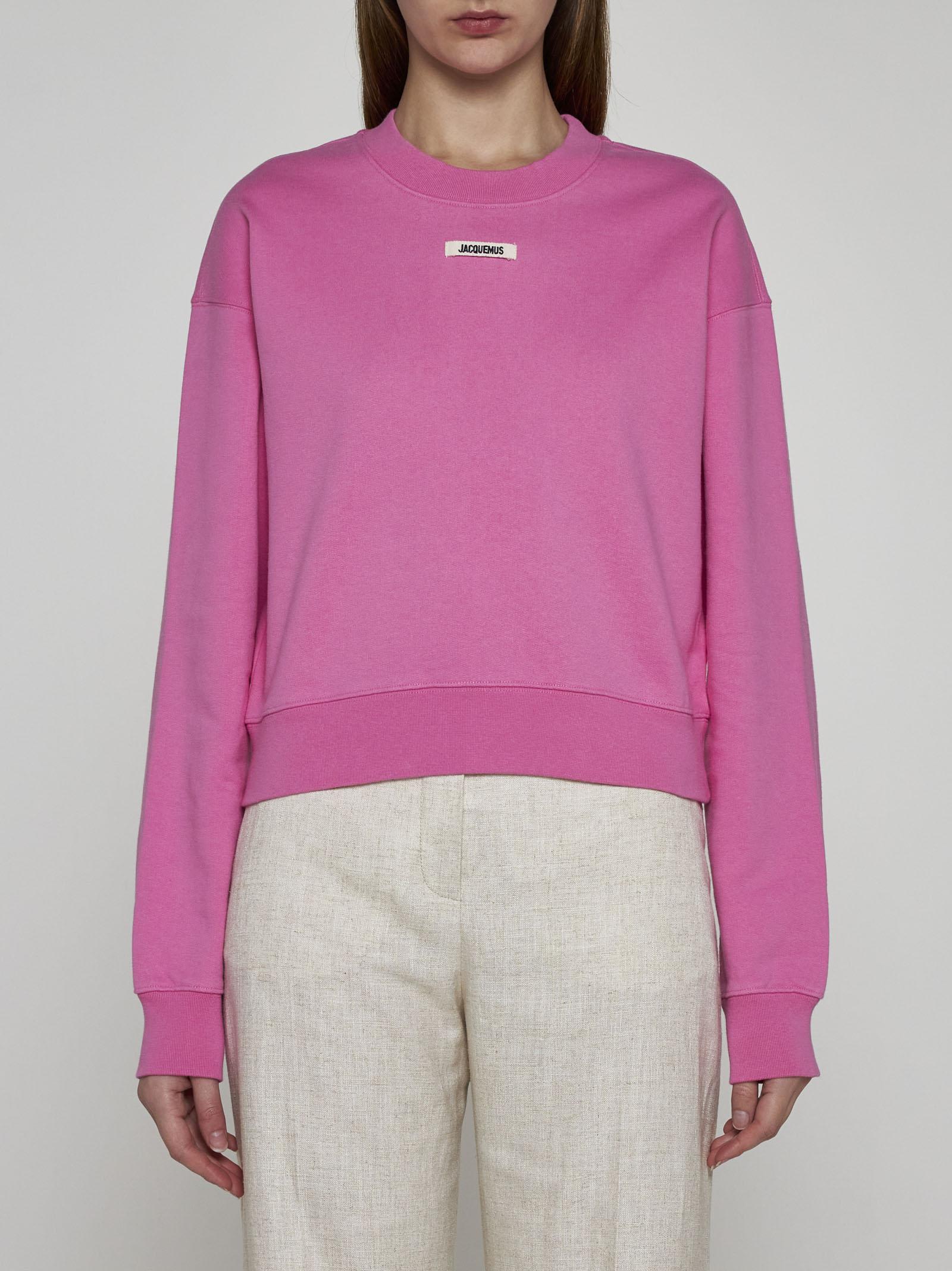 Shop Jacquemus Gros Grain Cotton Sweatshirt In Pink