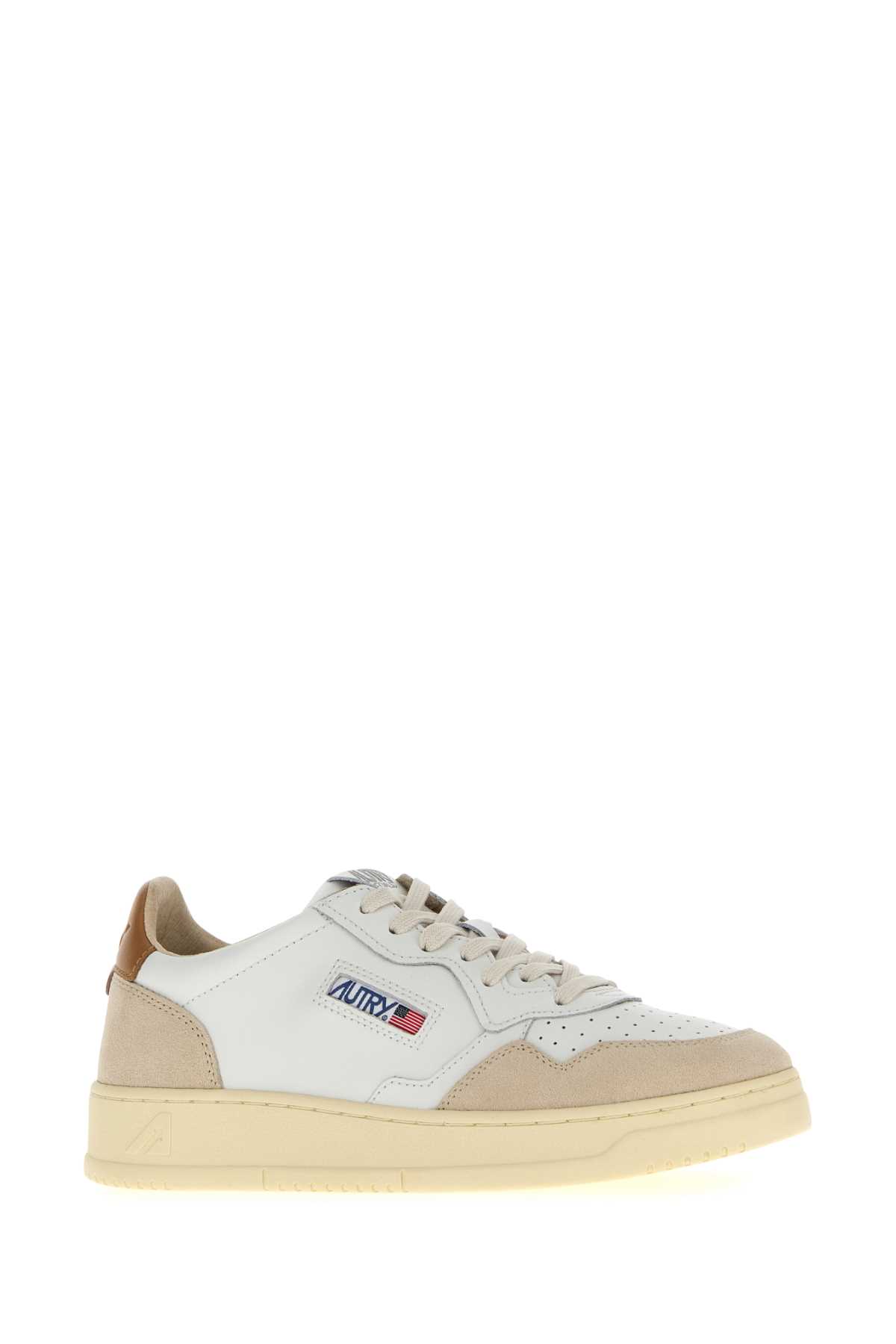 Autry Low-top Sneakers With Suede Inserts And Contrasting Heel In Multi