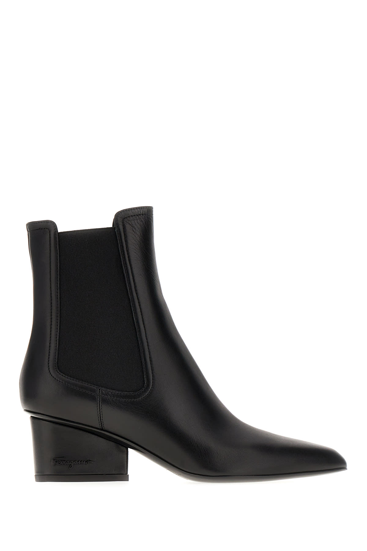 FERRAGAMO BLACK LEATHER BOOTS 