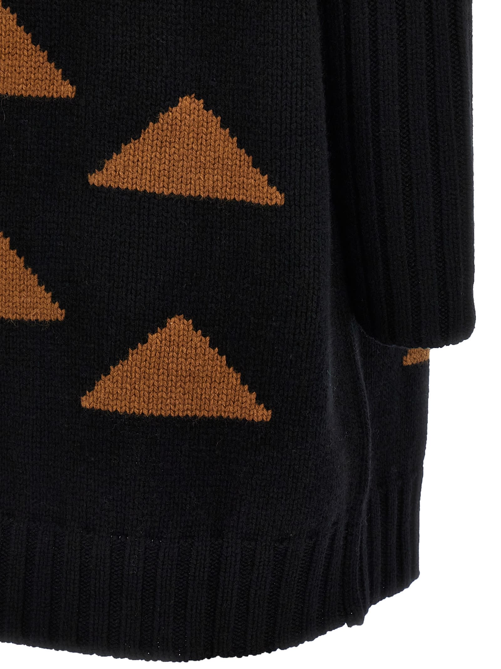 Max Mara Intarsia Wool And Cashmere Dress In Black