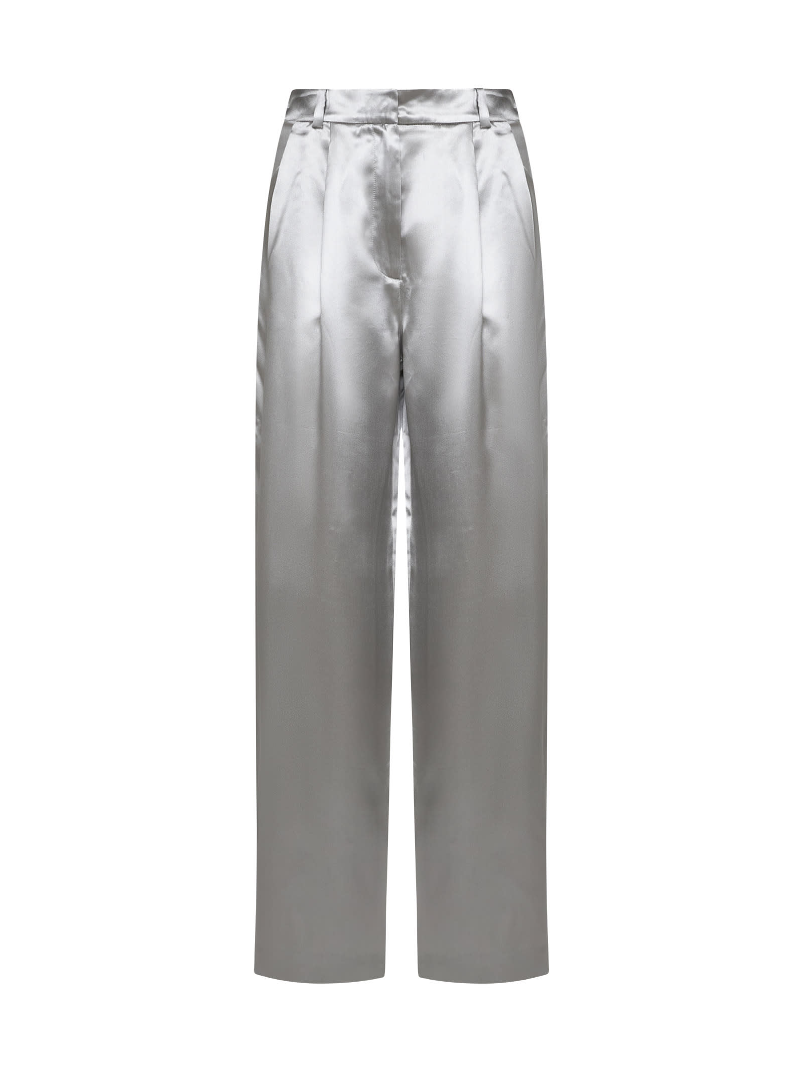Shop Loulou Studio Pants In Silver Grey