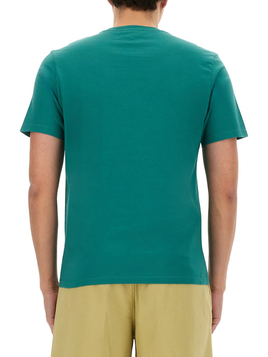 Shop Maison Kitsuné Fox Head T-shirt In Green