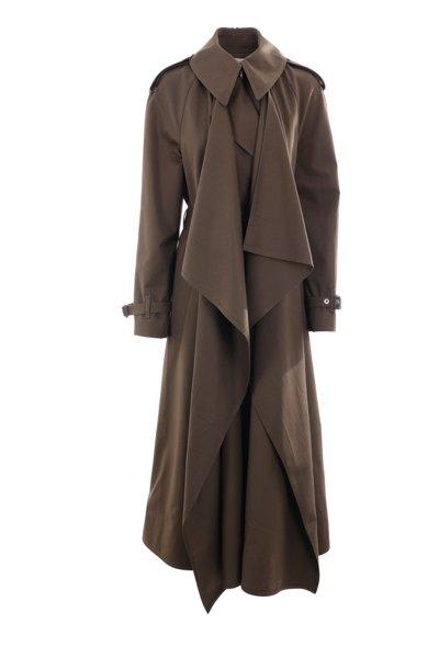 Shop Alexander Mcqueen Belted Long Trench In Ebony