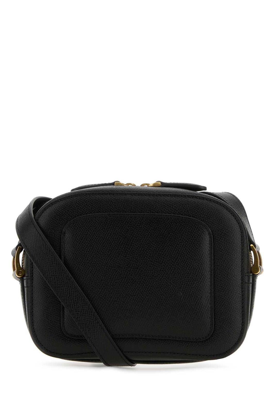 Shop Ami Alexandre Mattiussi Logo Plaque Zipped Handbag In Black