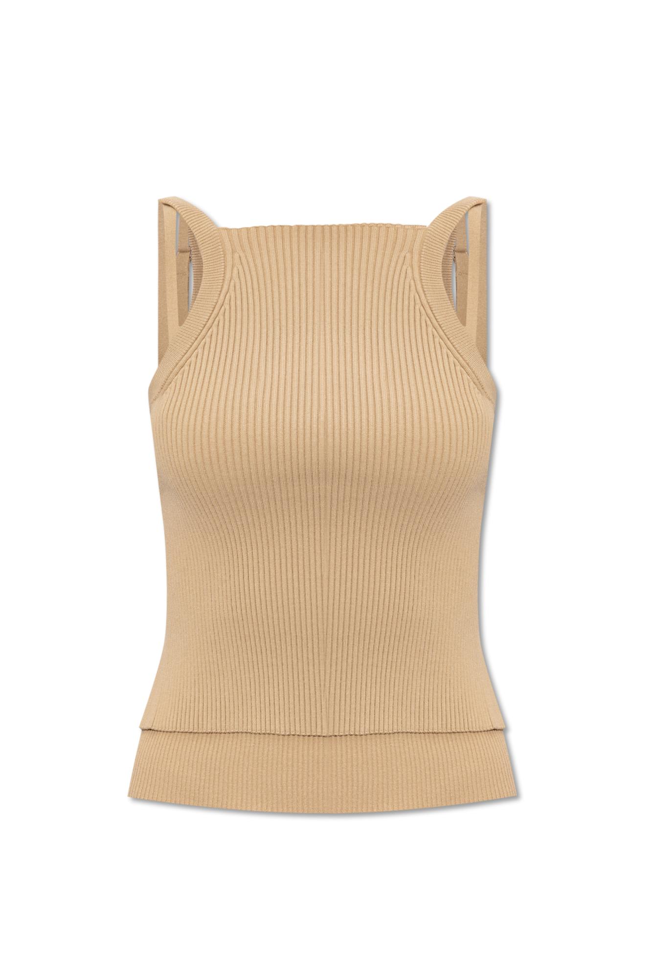 Shop Emporio Armani Top From The Sustainability Collection In Brown