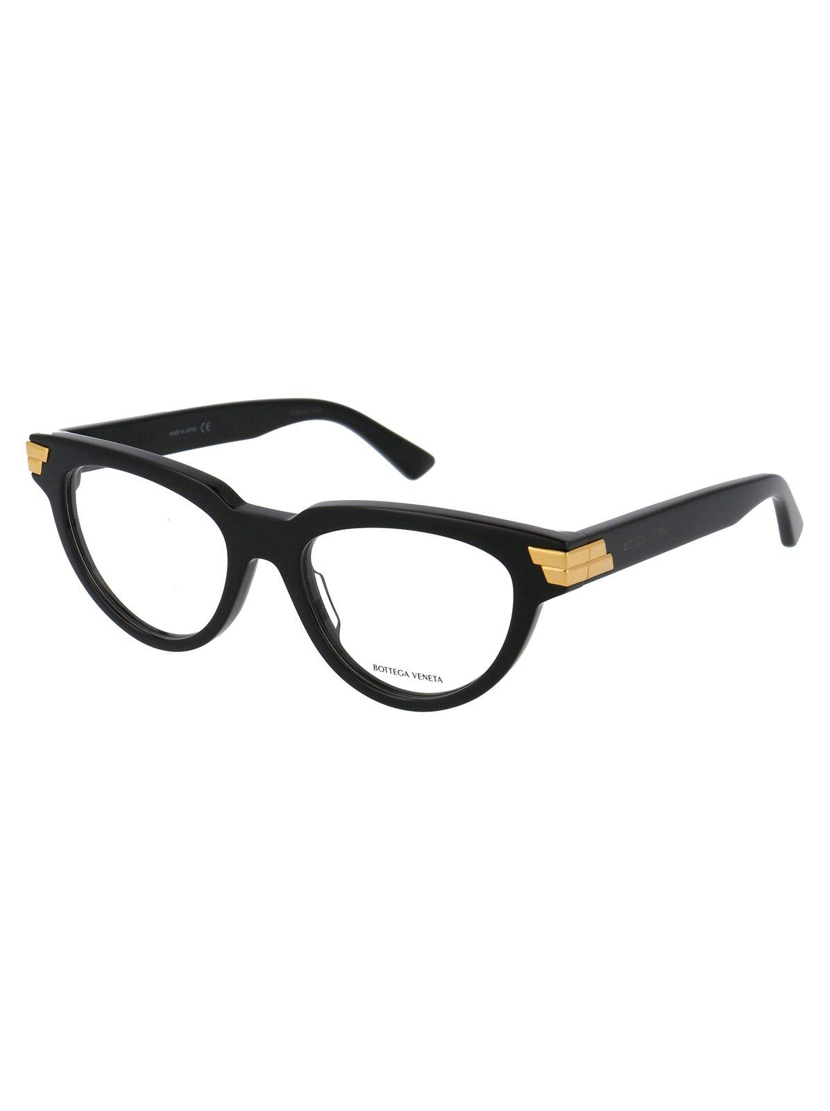 Shop Bottega Veneta Cat-eye Glasses In Black-black-transparent