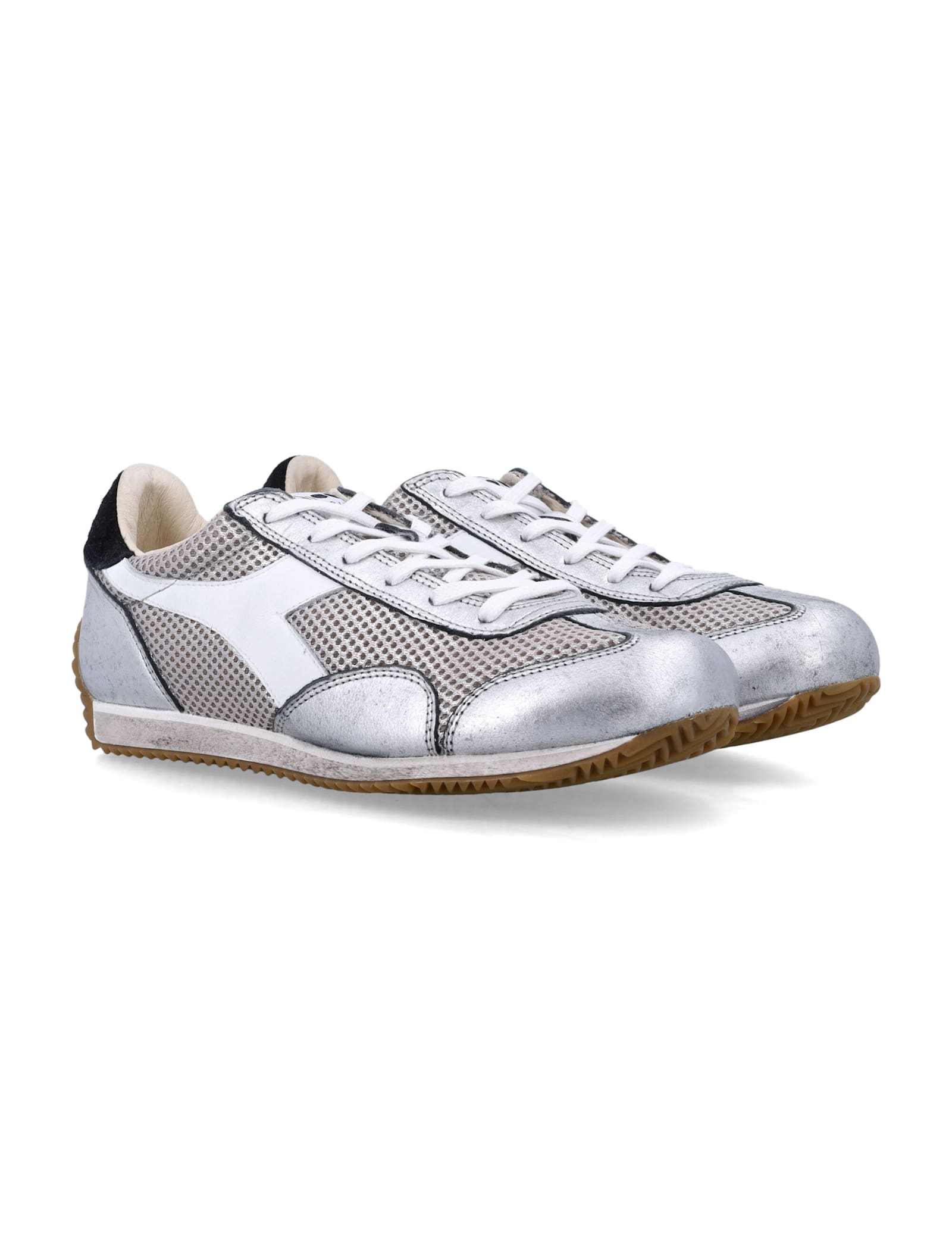 Diadora Silver Lace Up Sneakers