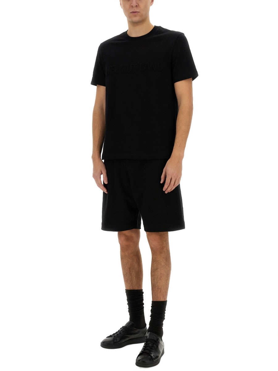 Helmut Lang Embossed Logo T-shirt In Black